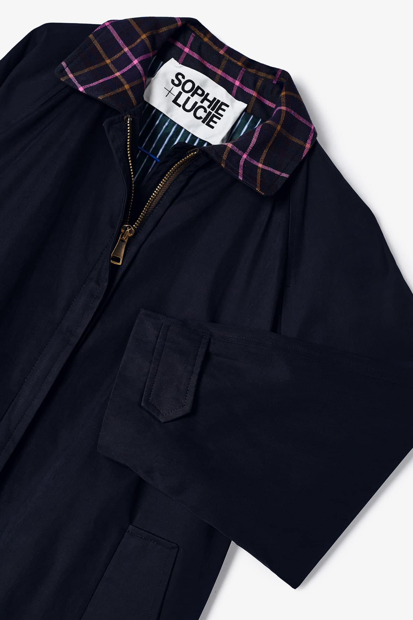 LONDON WAXED TRENCH COAT NAVY