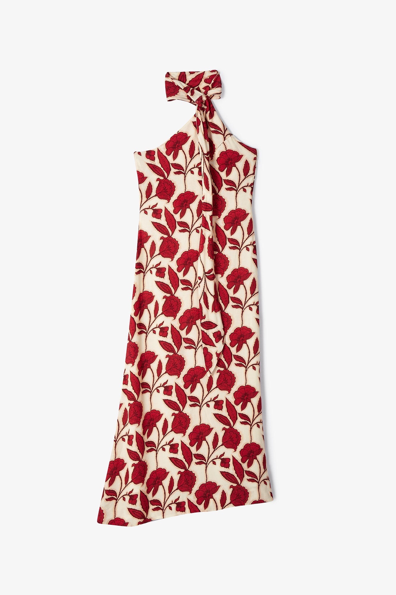 JOHANA RED HALTER DRESS