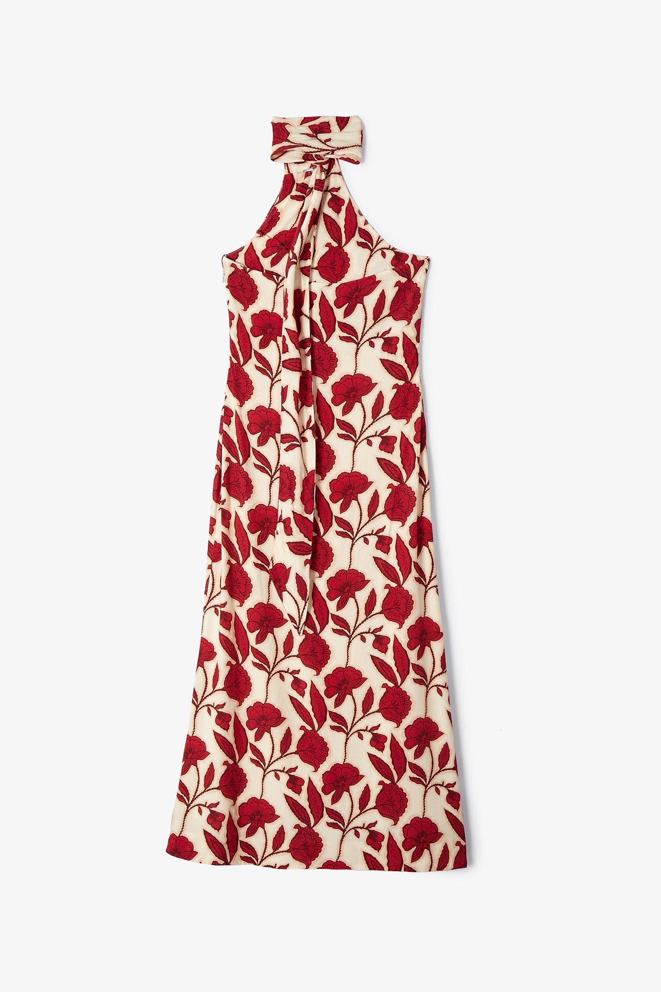 JOHANA RED HALTER DRESS