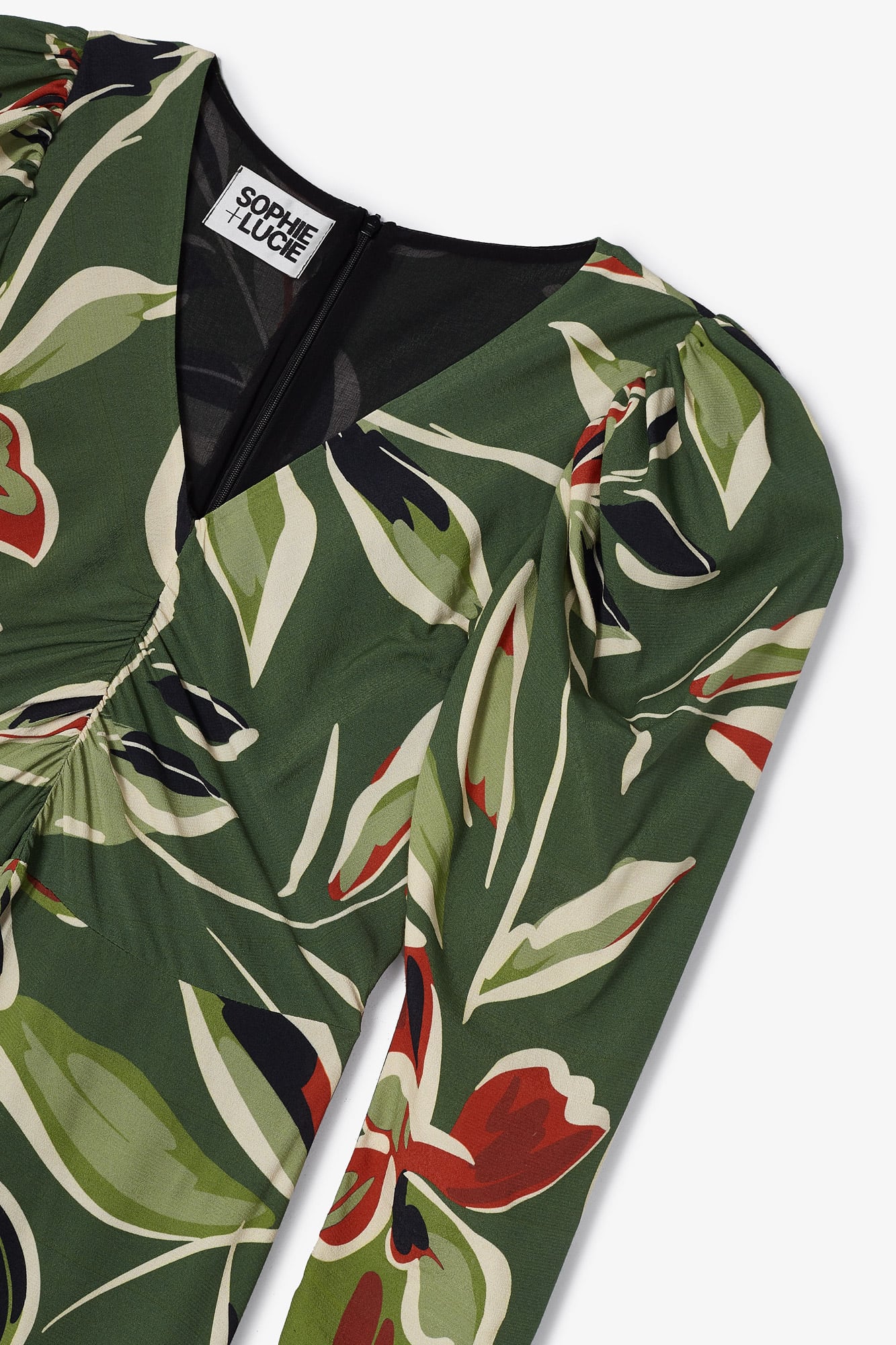 VESTIDO CORA HOJAS VERDE