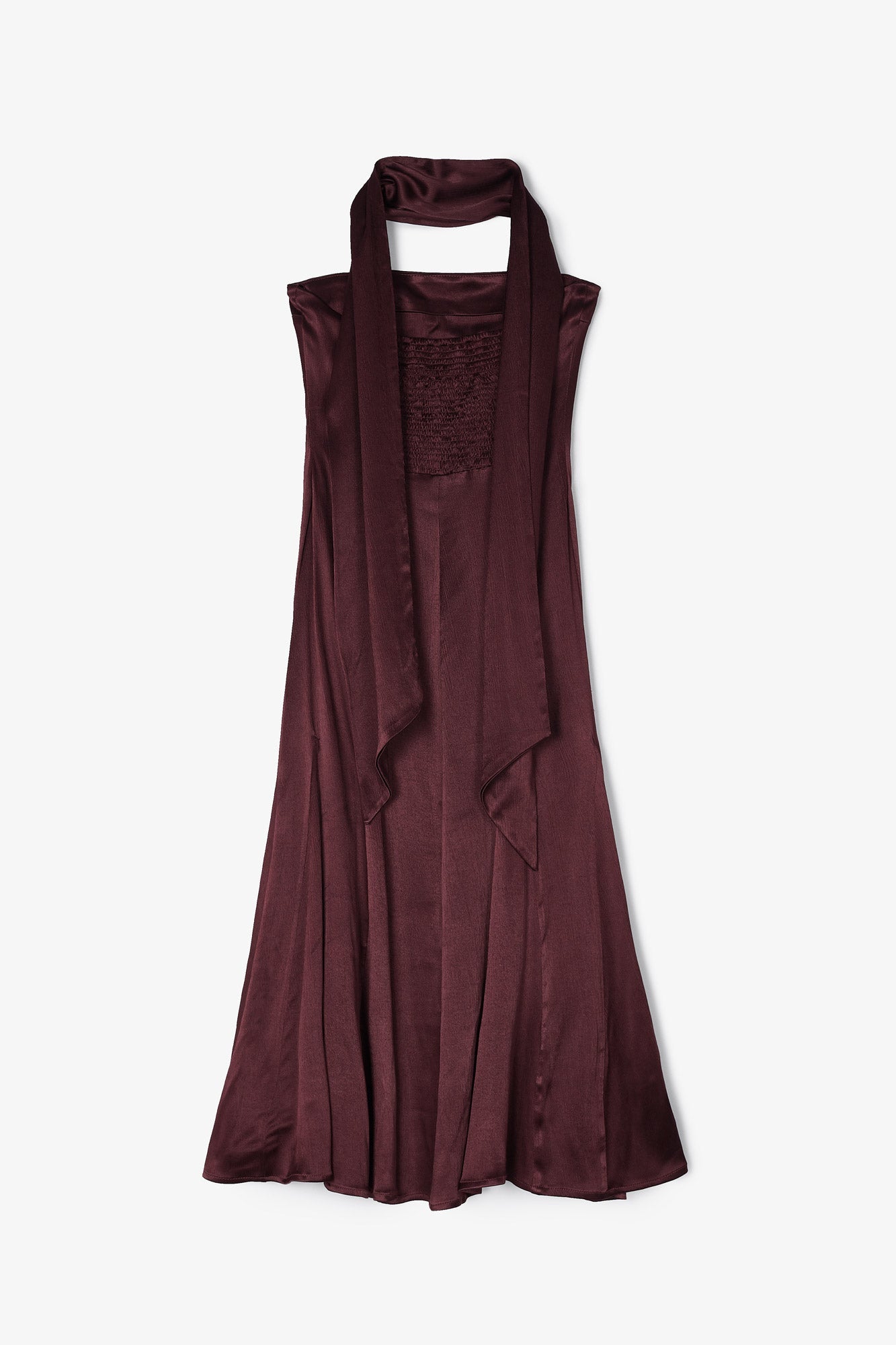 BROWN SATIN CORINTHIAN DRESS