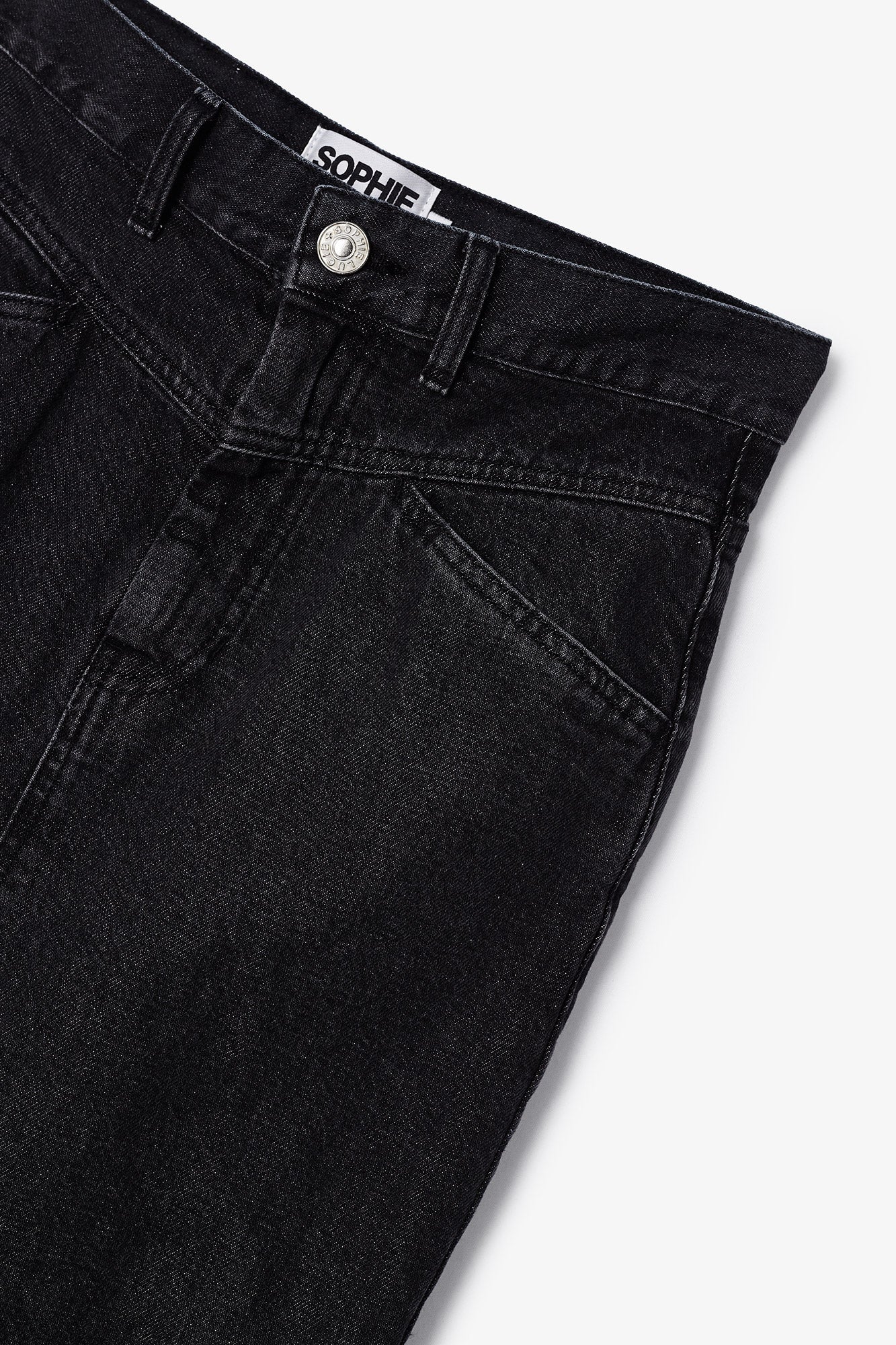 BLACK TWILL DENIM SKIRT