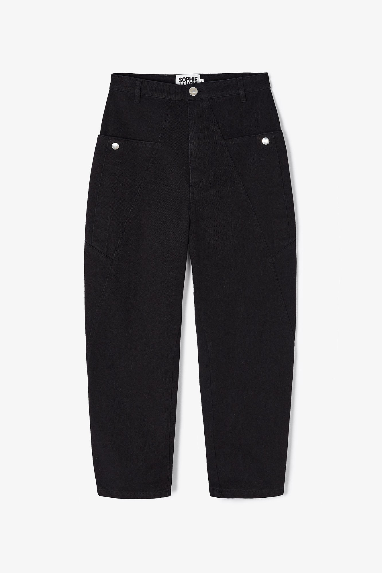 BLACK TWILL CARGO JEANS