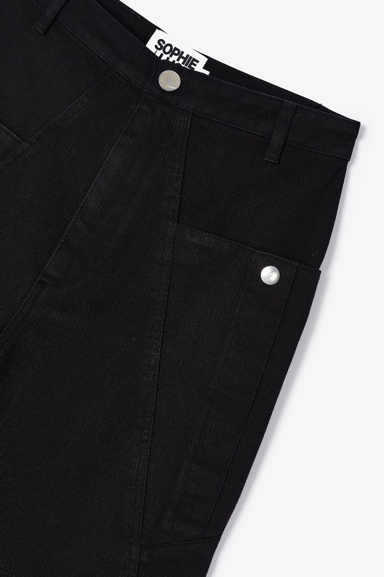 BLACK TWILL CARGO JEANS