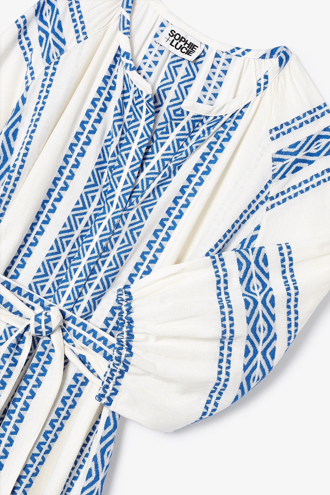 BLACK TUNIC WITH BLUE FRENCH FRINGES