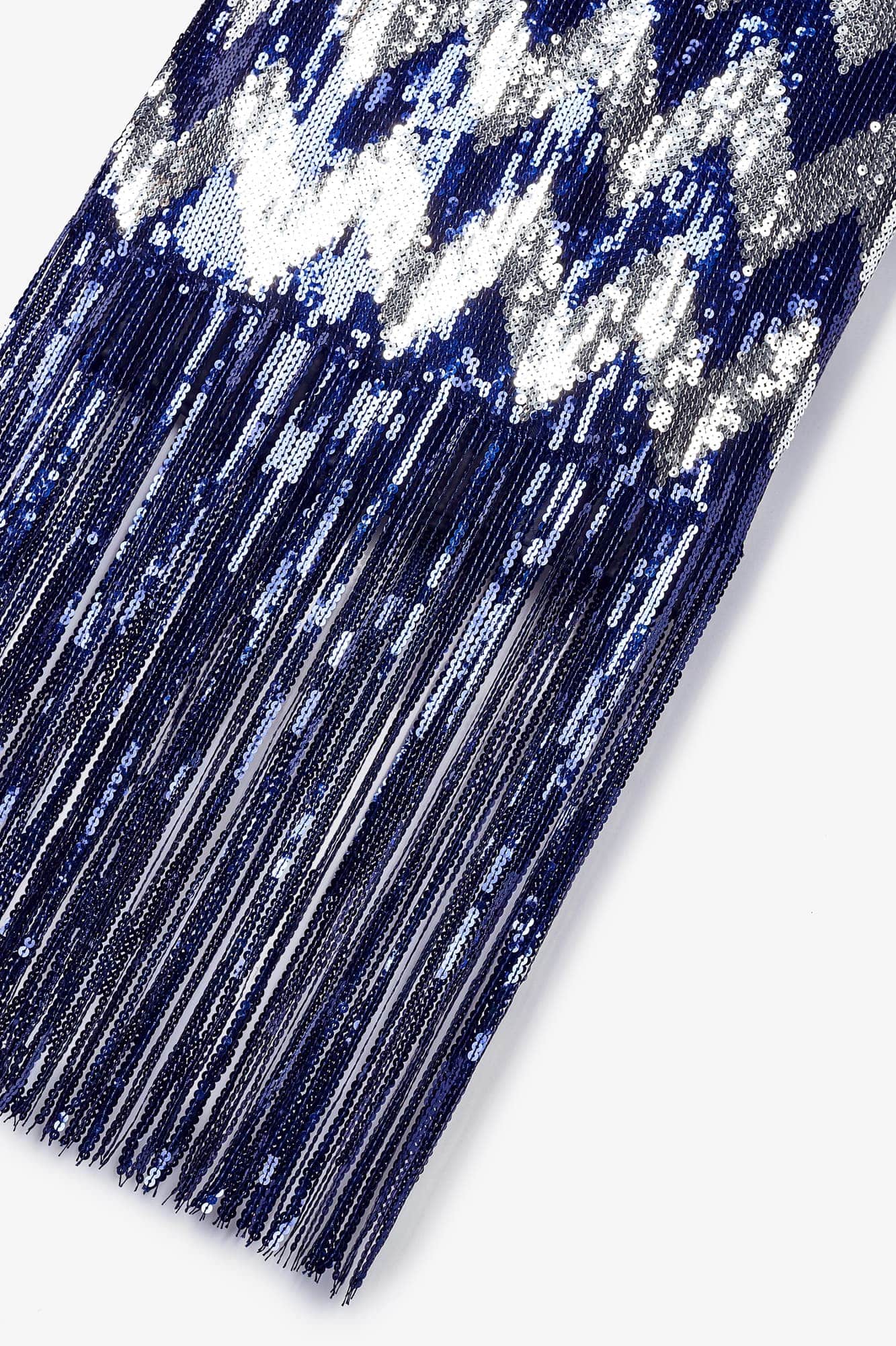 ZIGZAG SEQUIN FRINGE DRESS