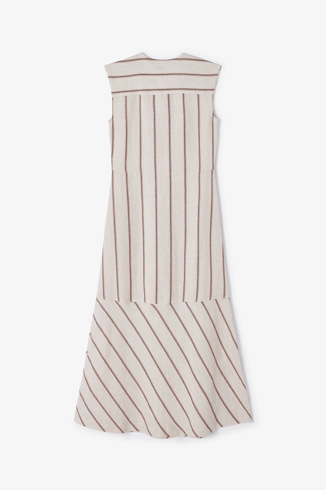 APRIL DRESS NATURAL LINEN STRIPES