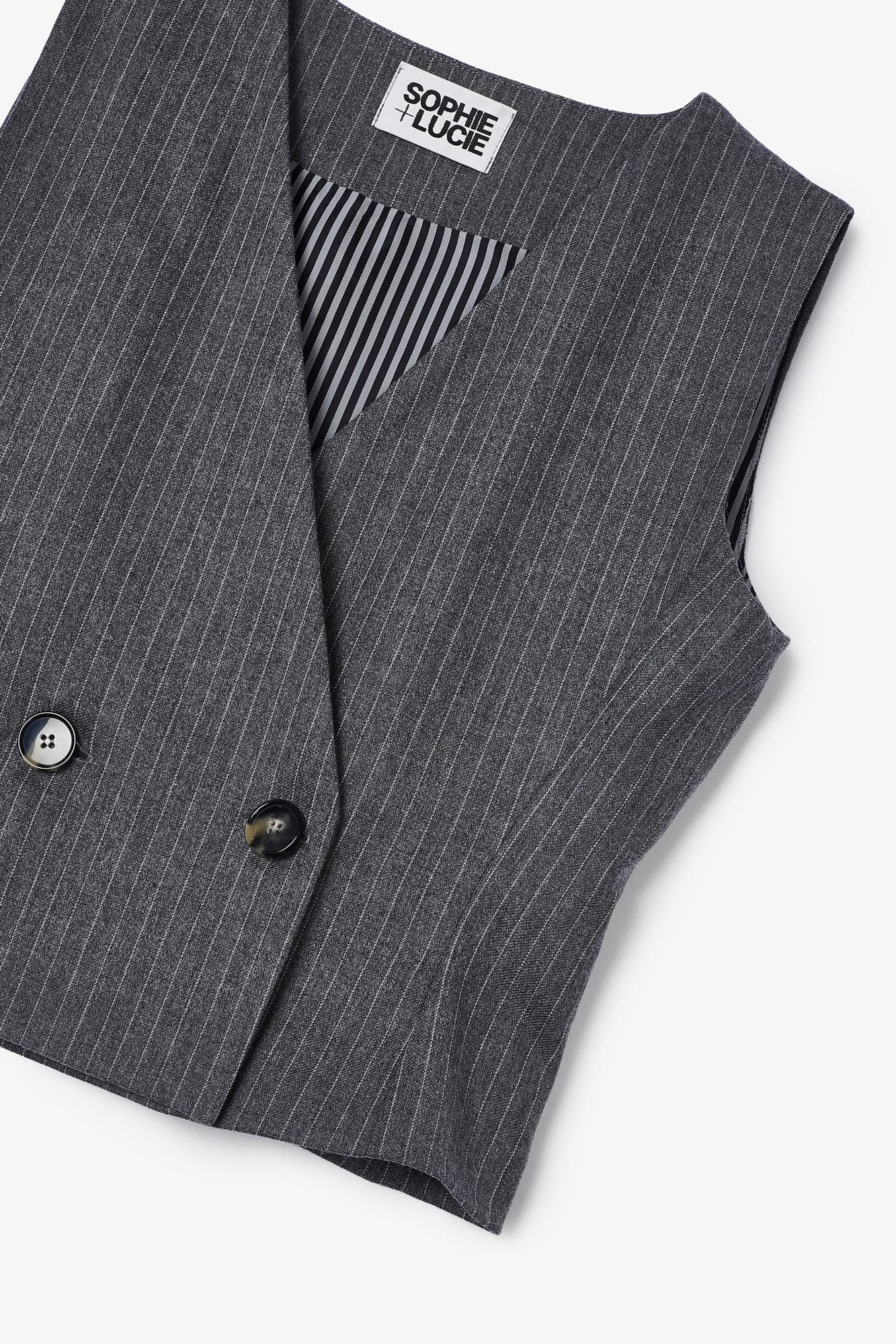 MARENGO DOUBLE-BREASTED PINSTRIPE VEST