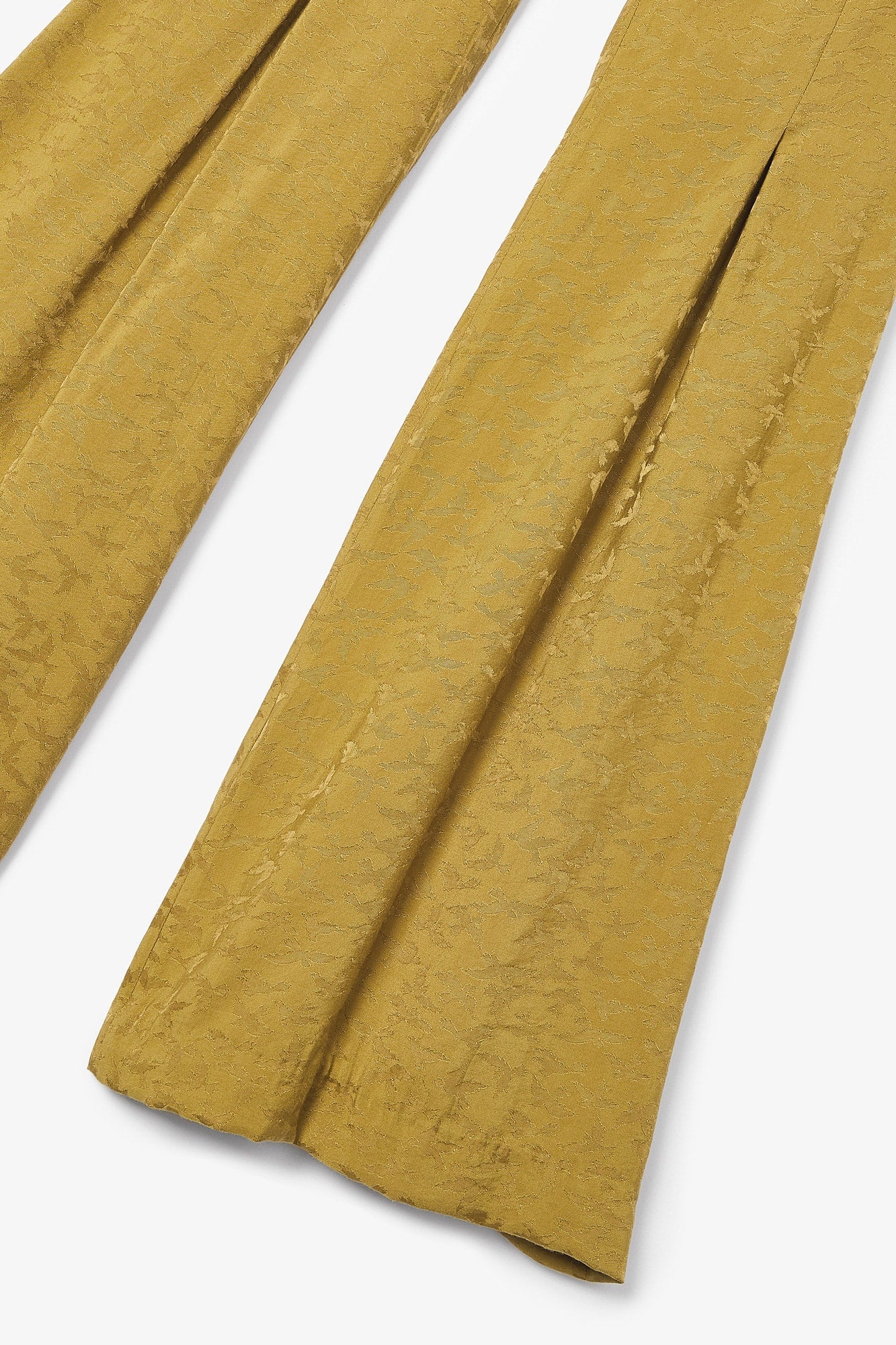 OCHER BIRD PLEAT PANTS