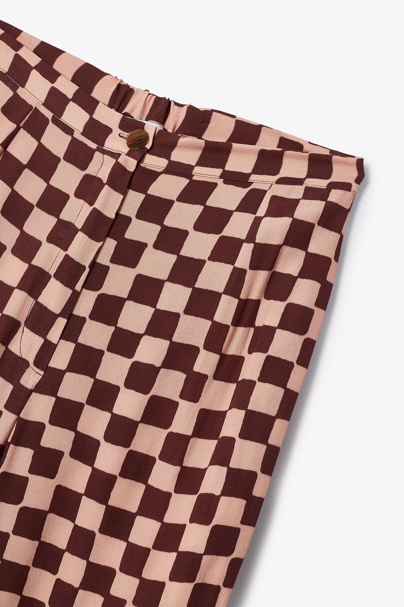 NUDE CHECKER CROP PANTS