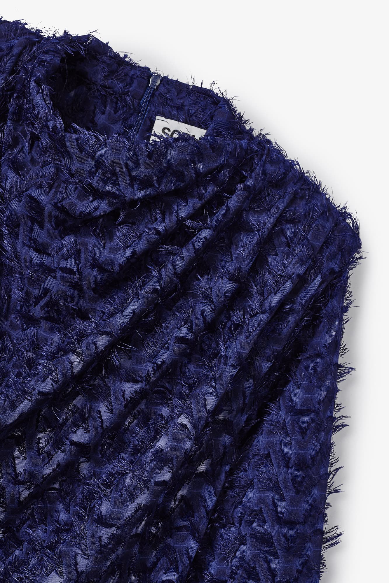 VALERINA NAVY FUR BLOUSE