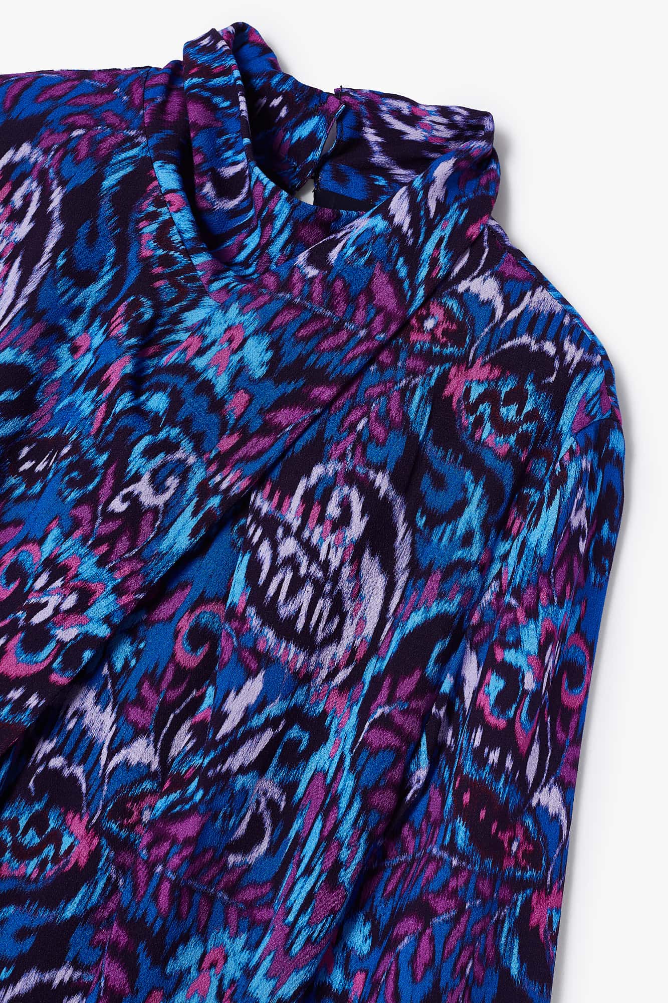 CLOTILDE DRESS WITH BLUE IKAT FLOWER