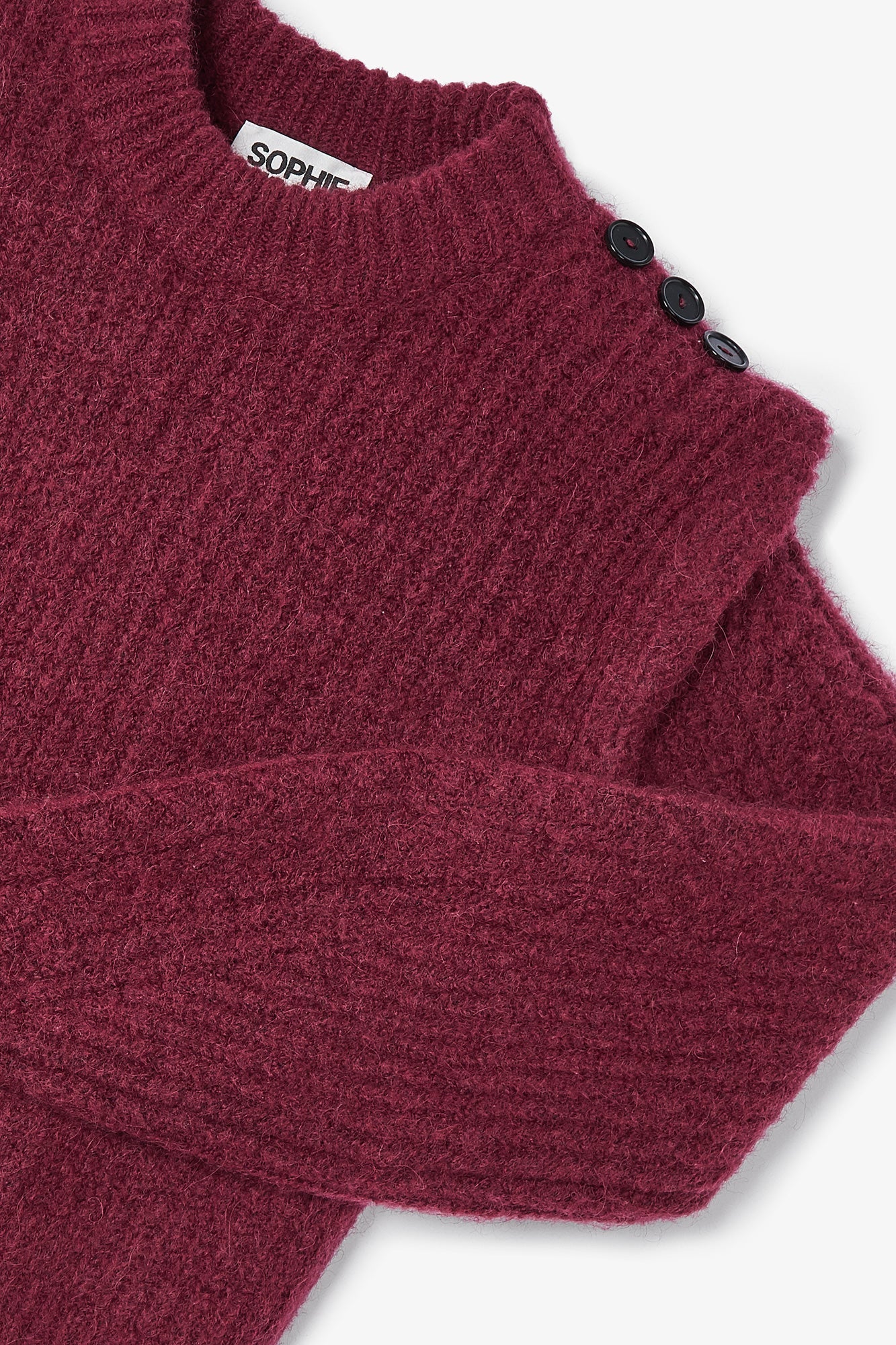 BURGUNDY BUTTONS JERSEY