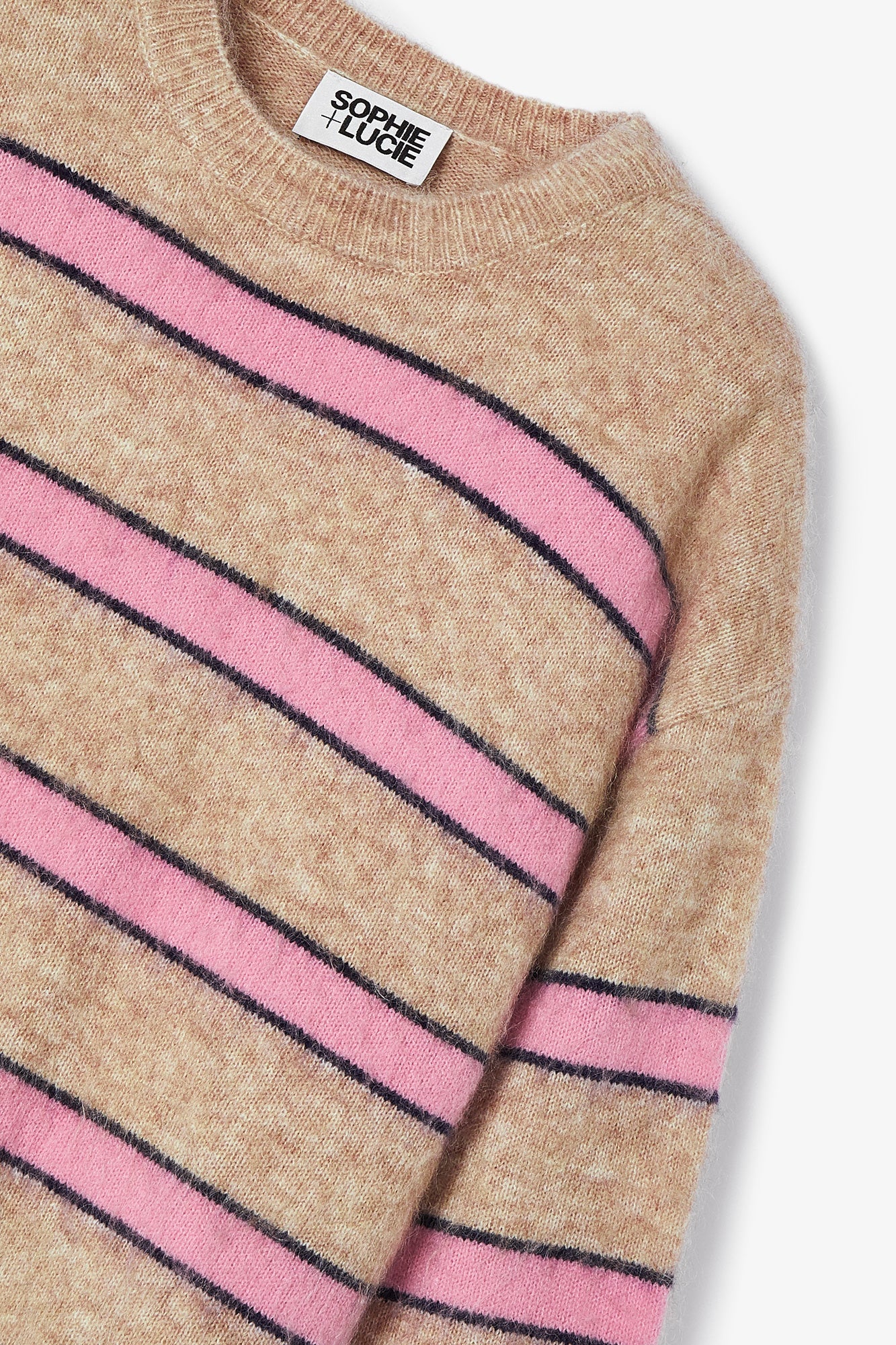 PINK STRIPED KNITTED JERSEY