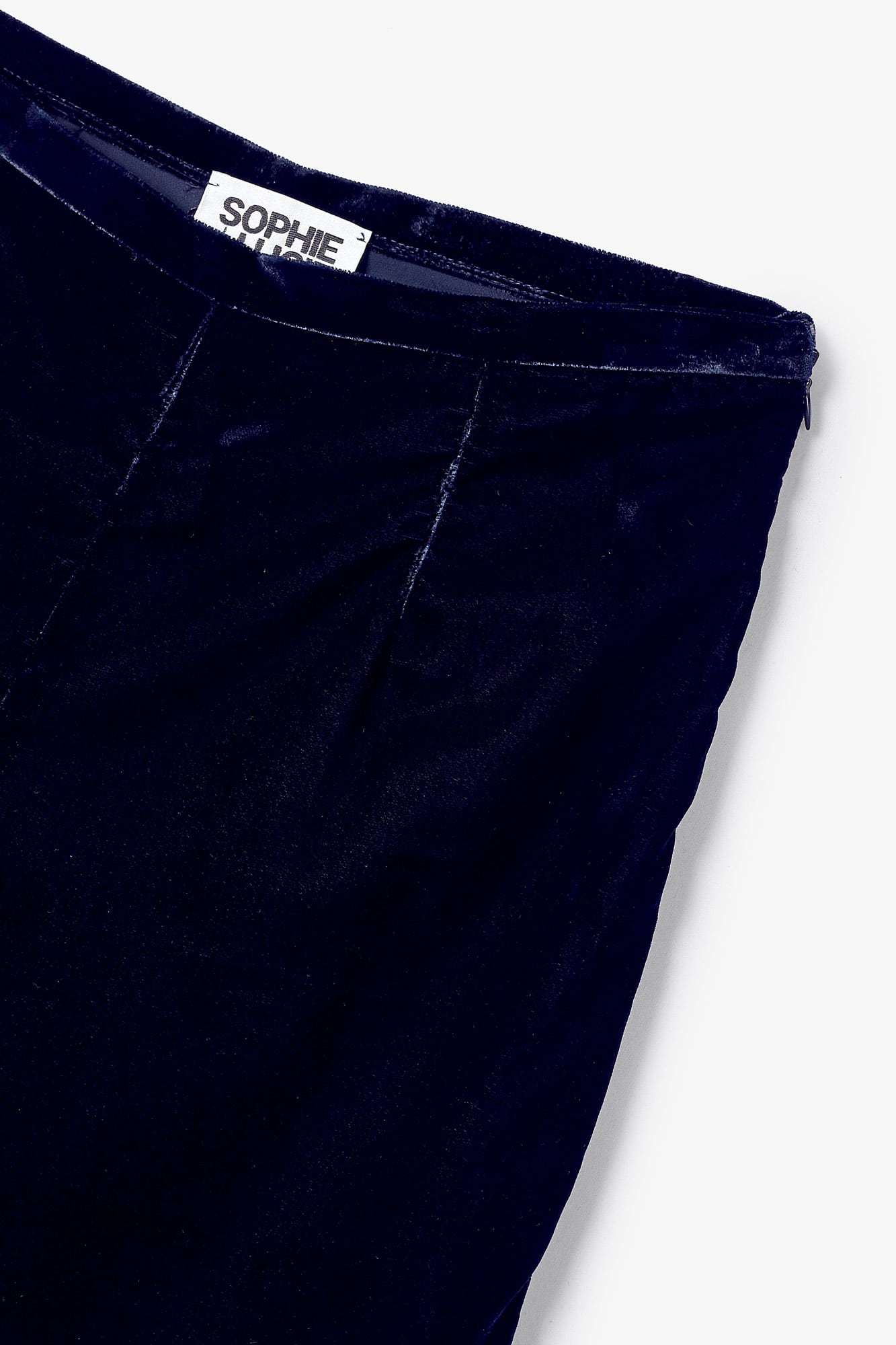 NAVY VELVET CROP PANTS