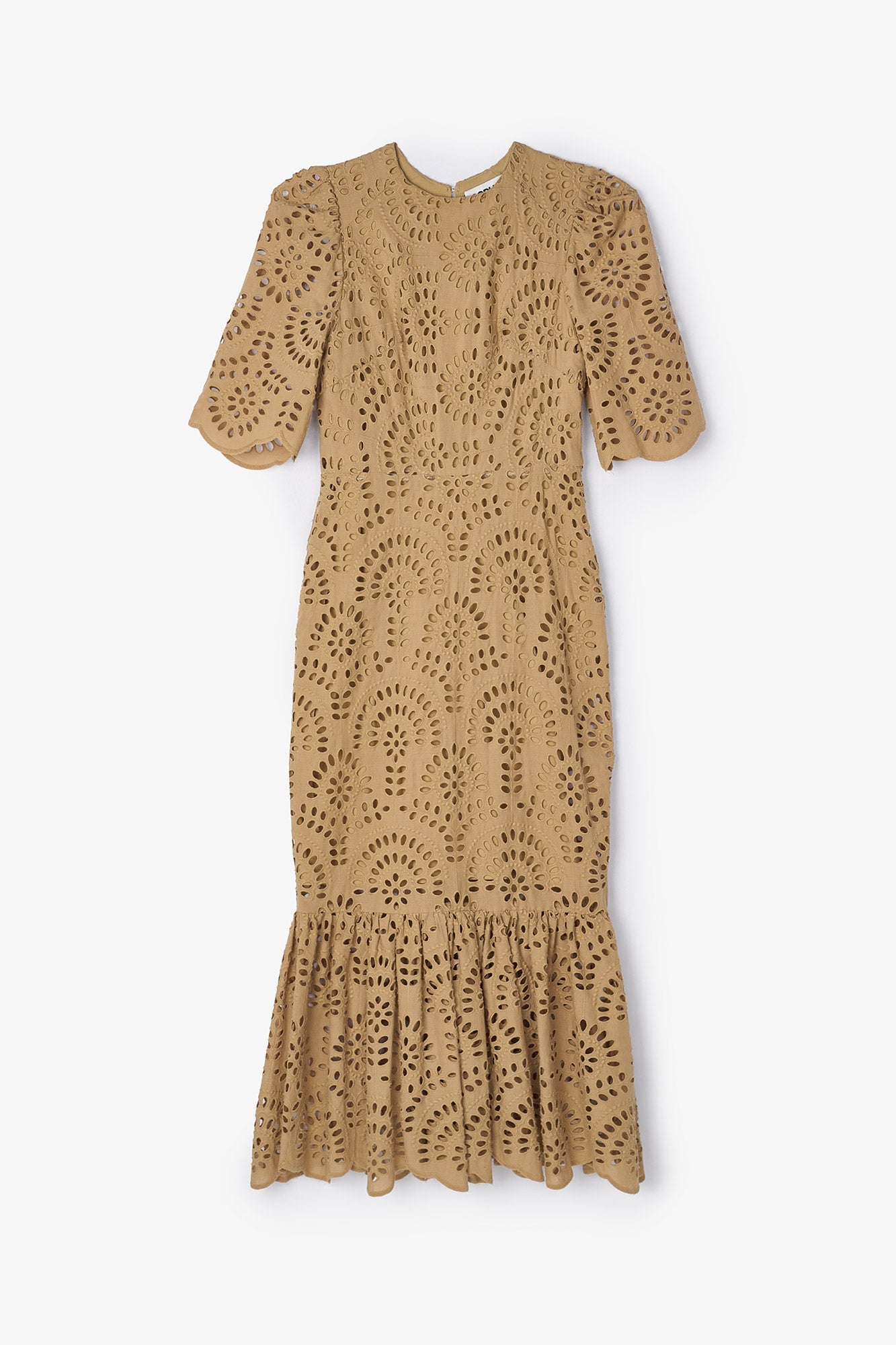BEIGE DIE-CUT LEYRE DRESS