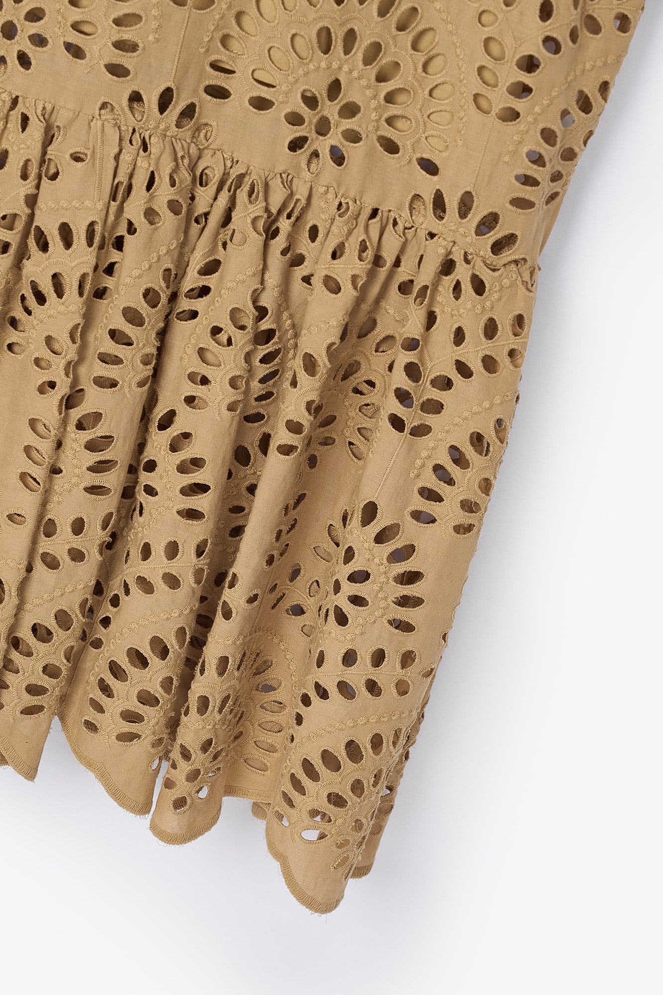 BEIGE DIE-CUT LEYRE DRESS
