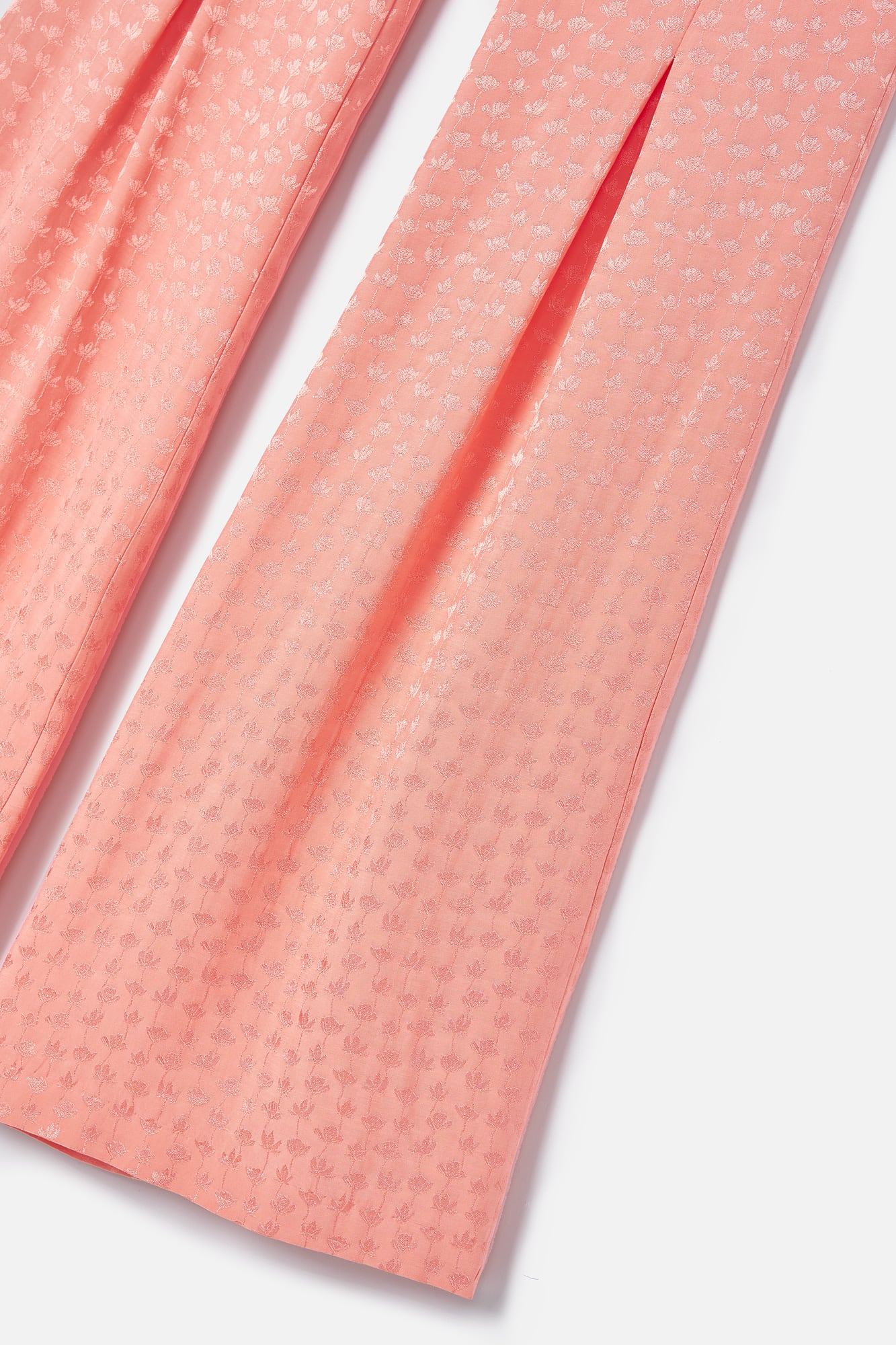 PEACH FLOWER MINI PLEAT PANTS