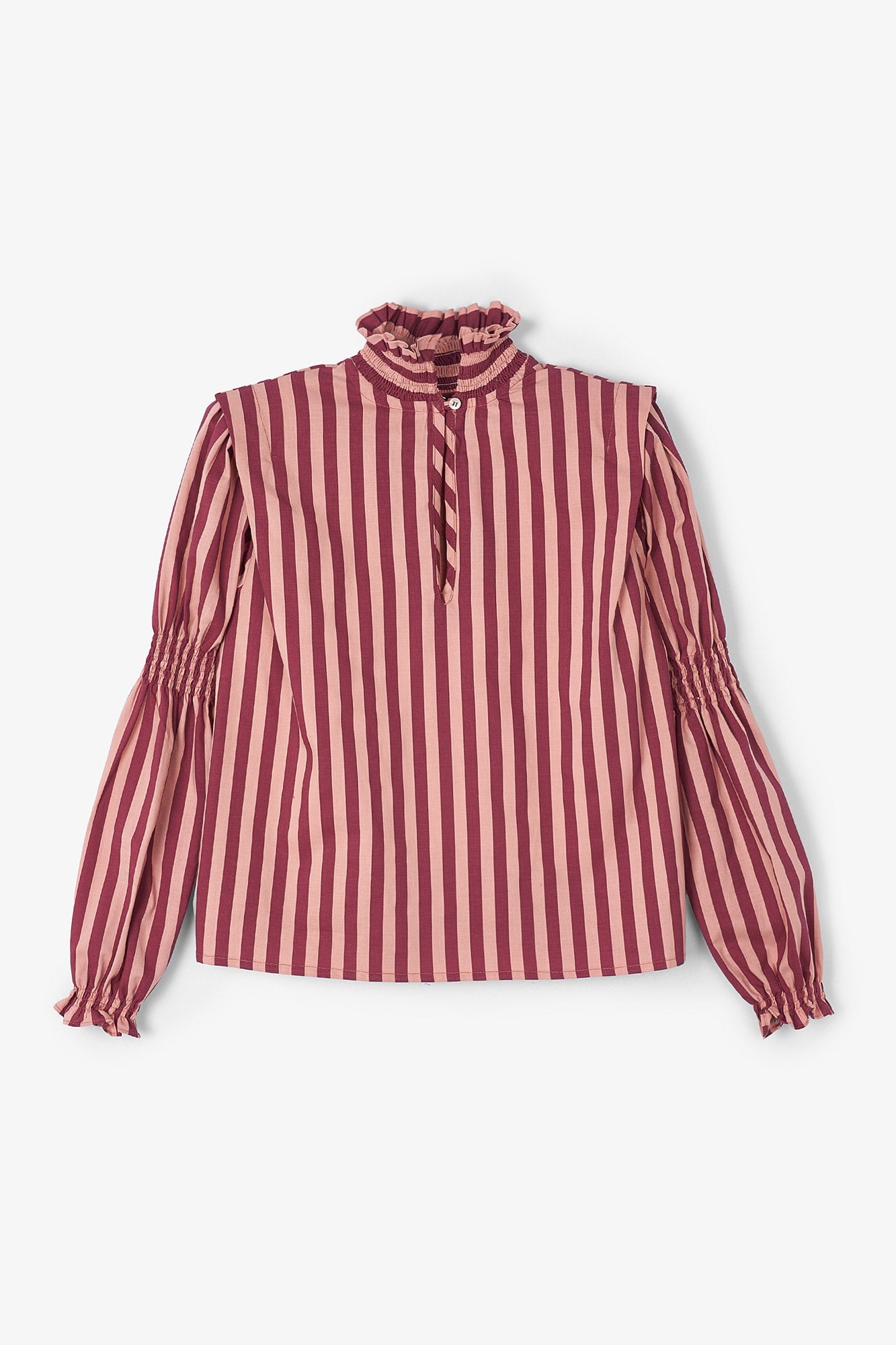 PINK STRIPED DROP BLOUSE