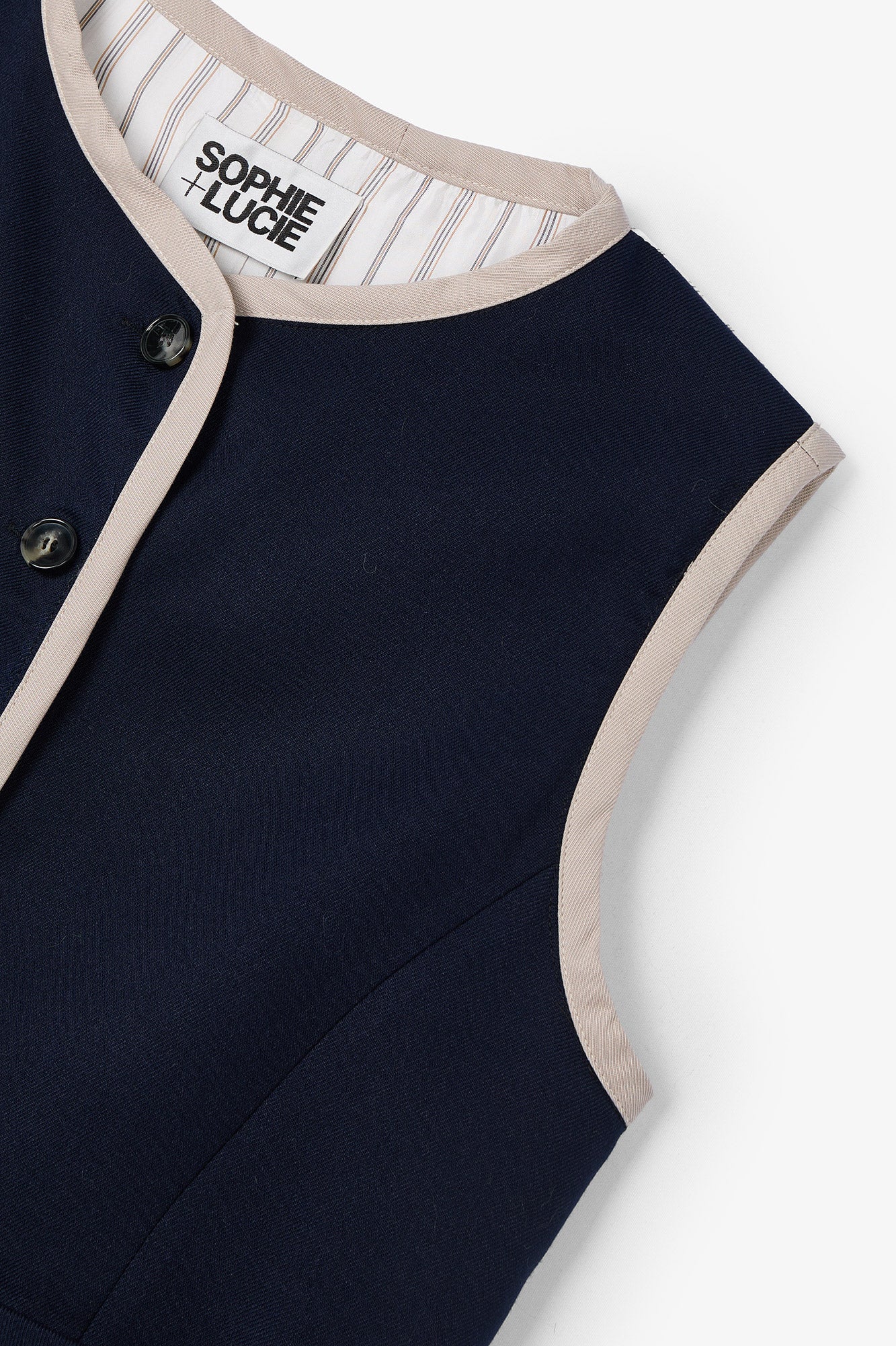 NAVY DIAGONAL RIVET VEST