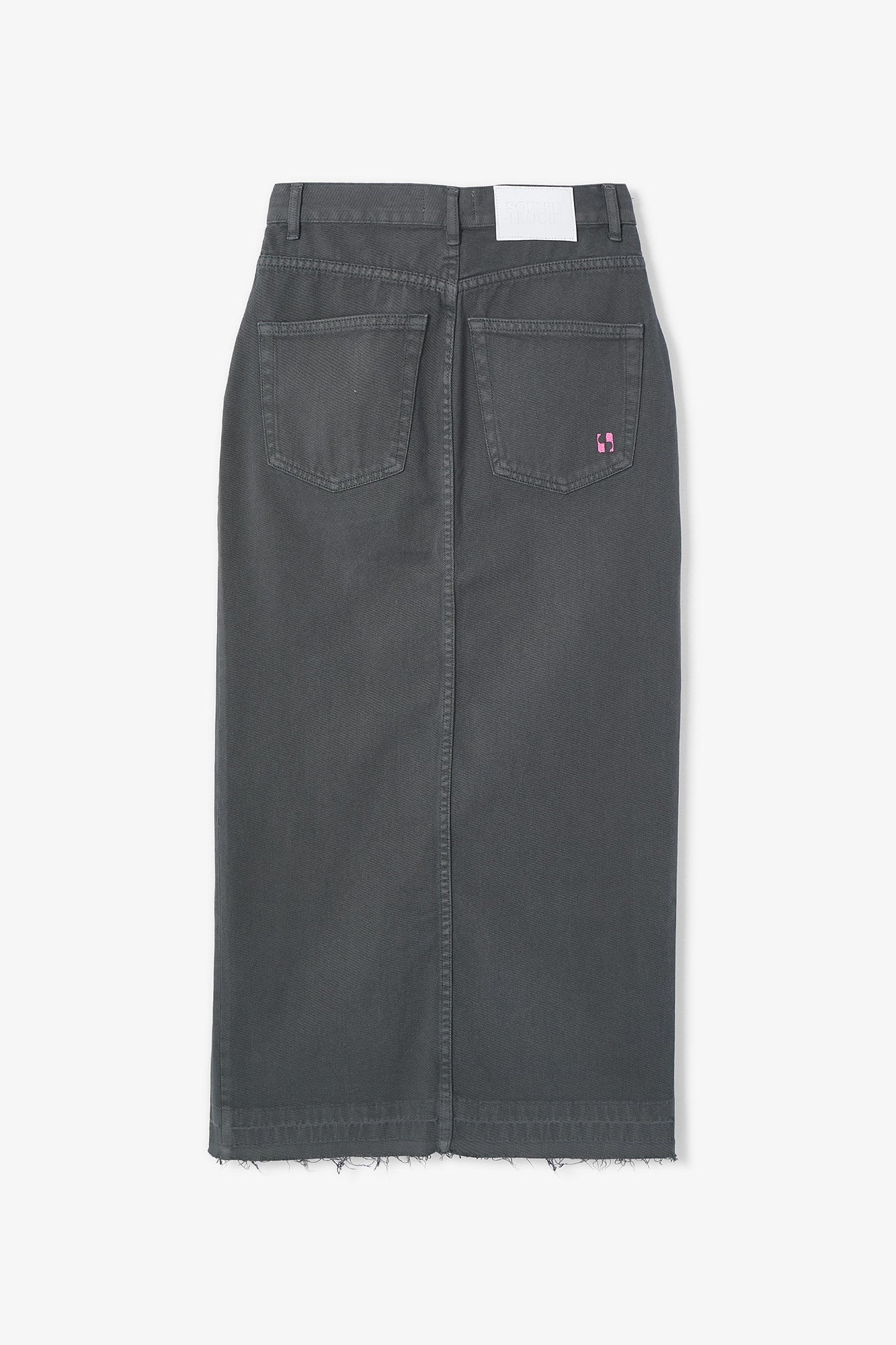 GREY TWILL DENIM SKIRT