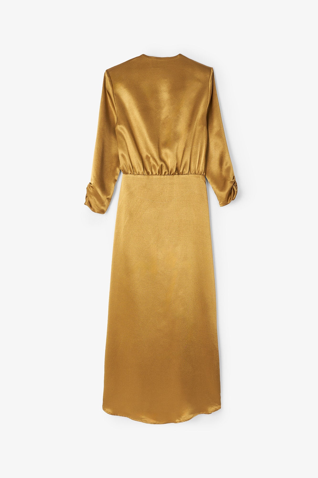FERNANDA OCHRE SATIN DRESS