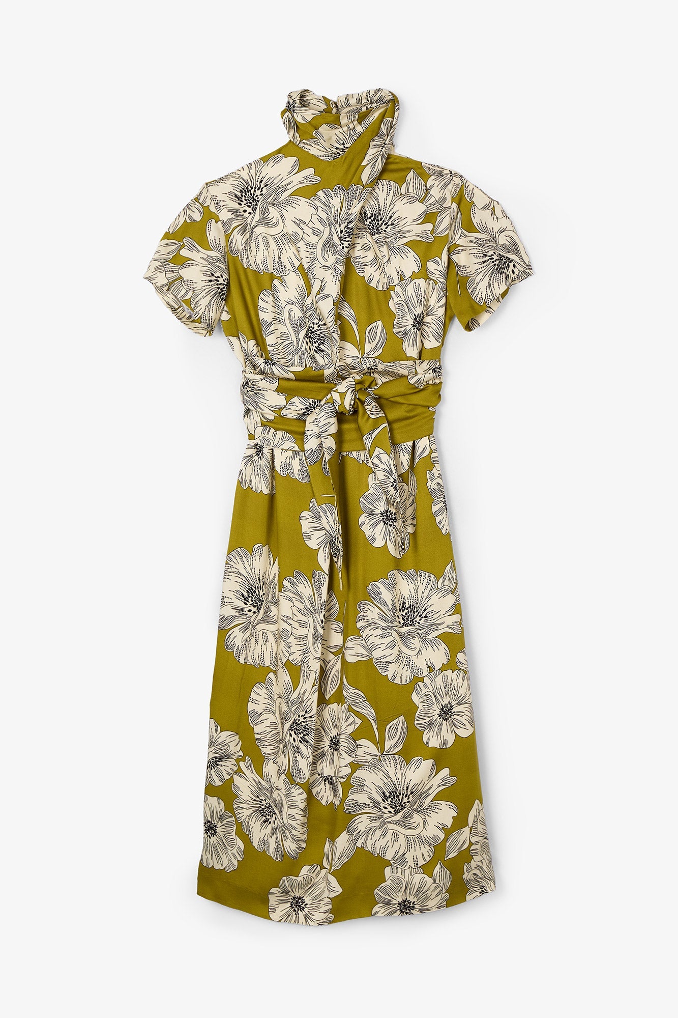 TOKIO OLIVE SHOULDER DRESS