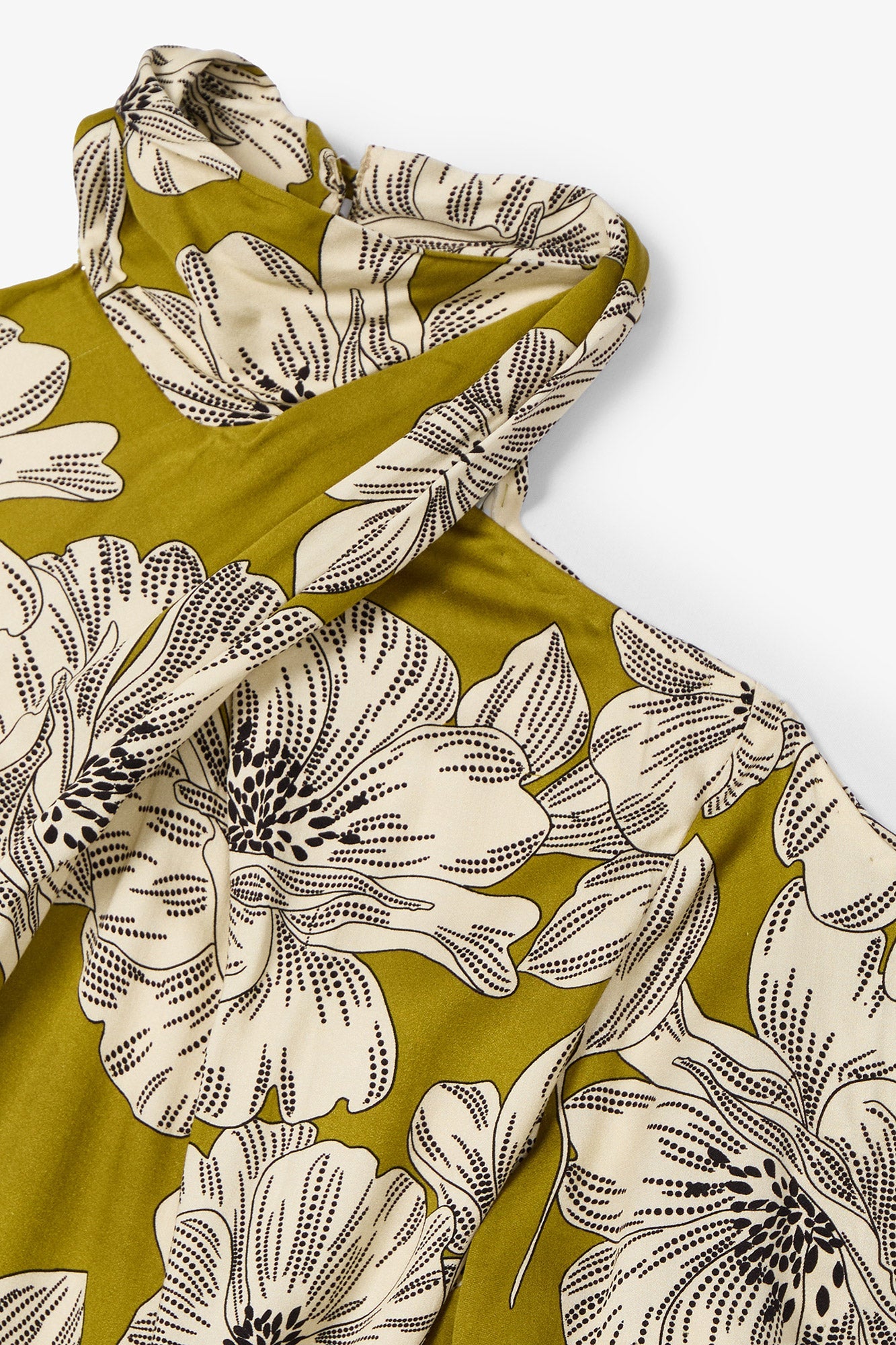 TOKIO OLIVE SHOULDER DRESS