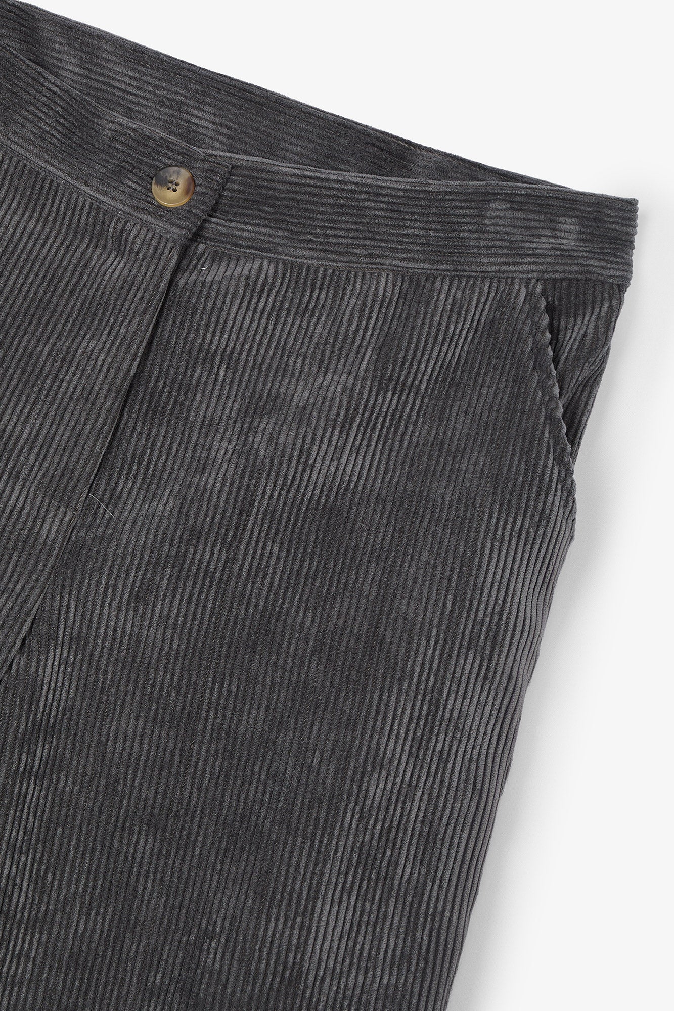 GREY CORDUROY TRUMPET PANTS