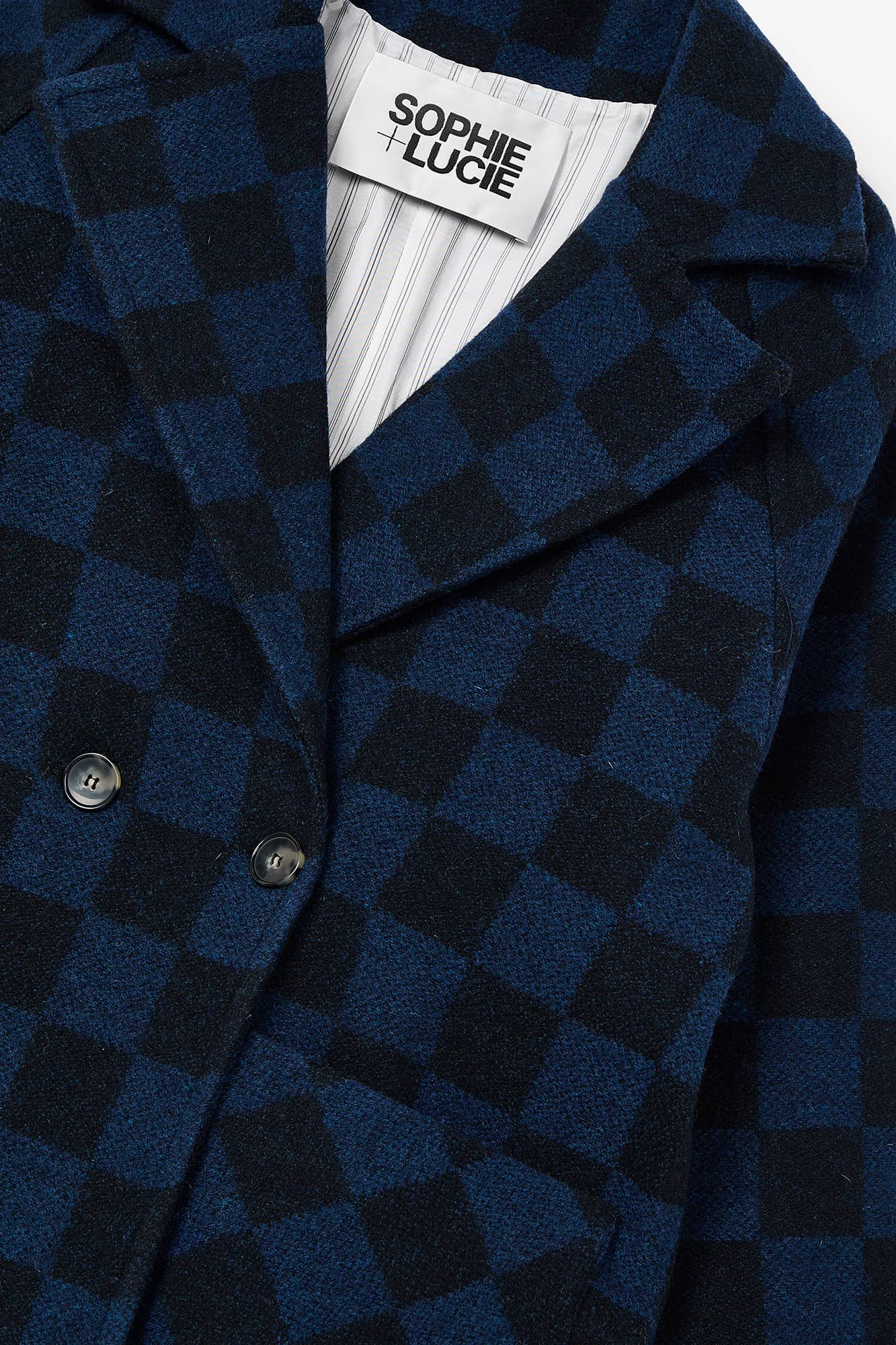 ABRIGO LALAN DAMERO AZUL