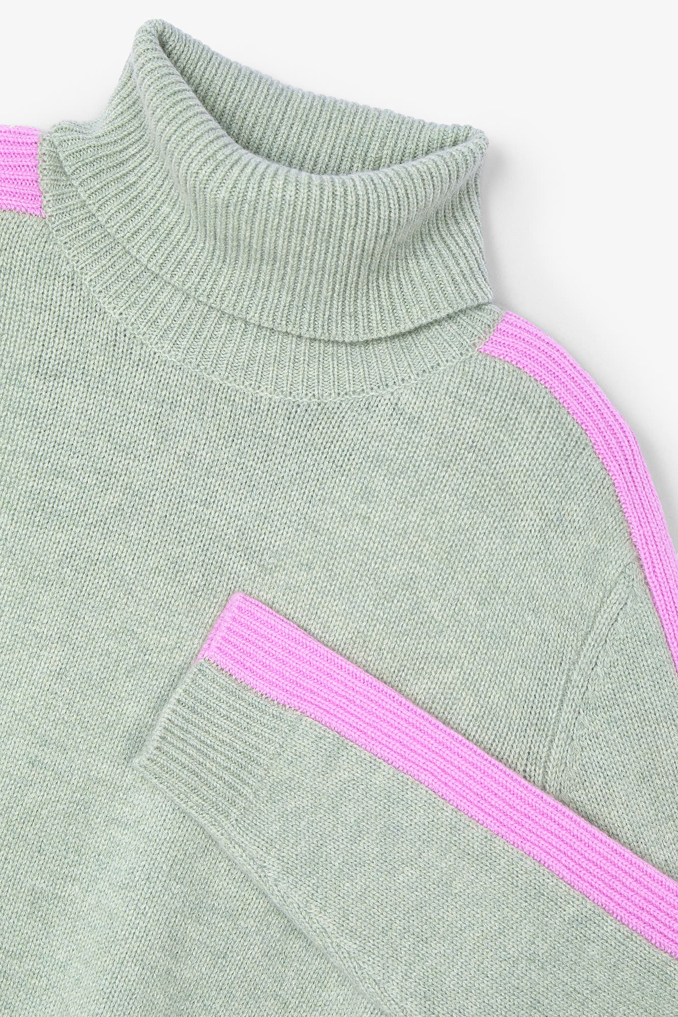 TURQUOISE KNITTED LINE JERSEY