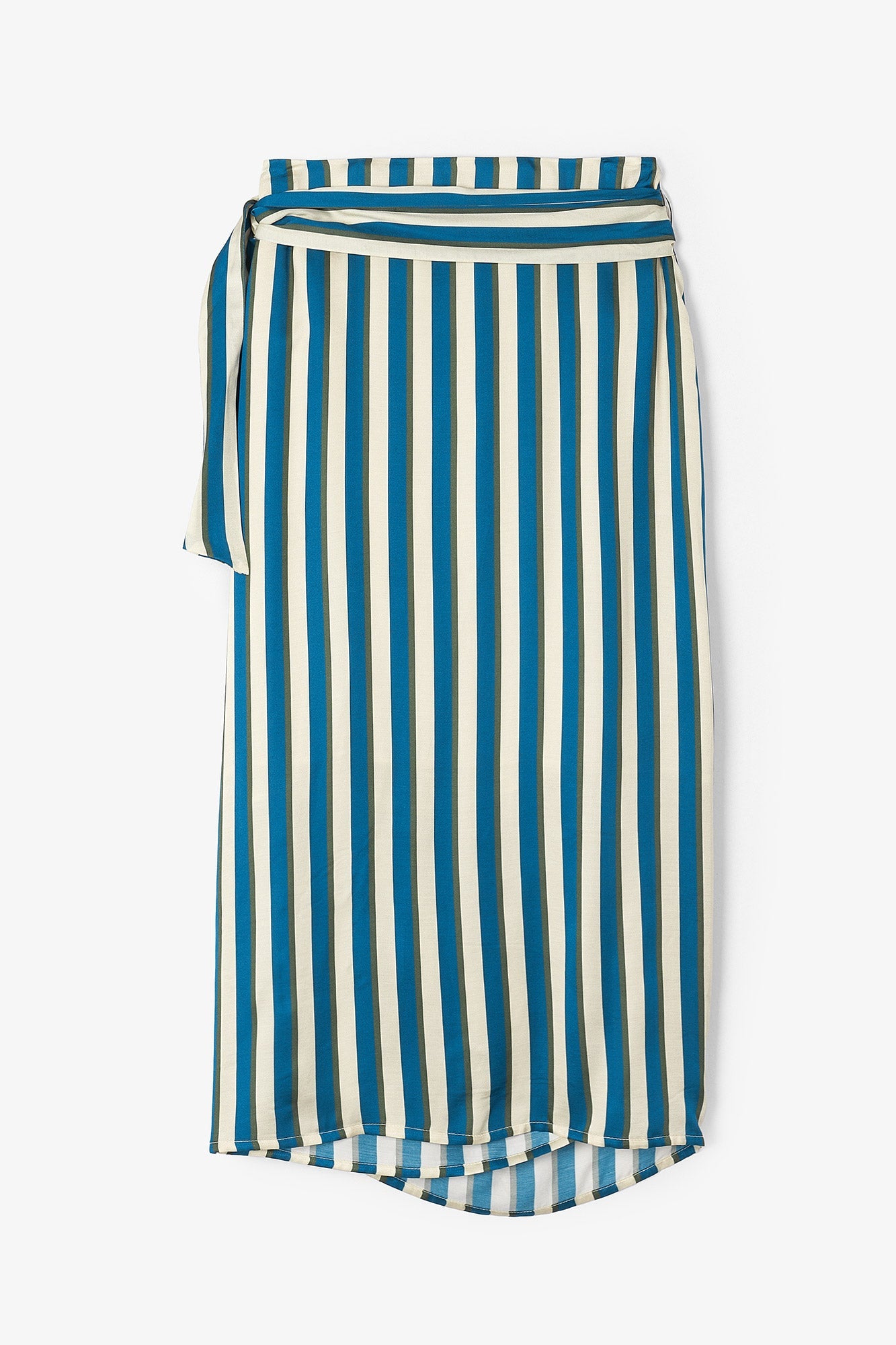 BLUE STRIPED WRAP SKIRT