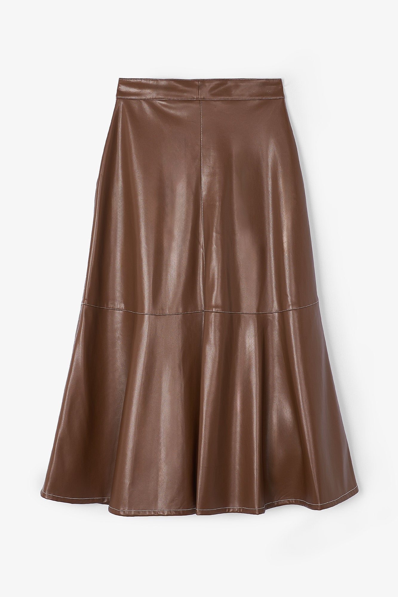SOFIA CAMEL ECO-LEATHER SKIRT