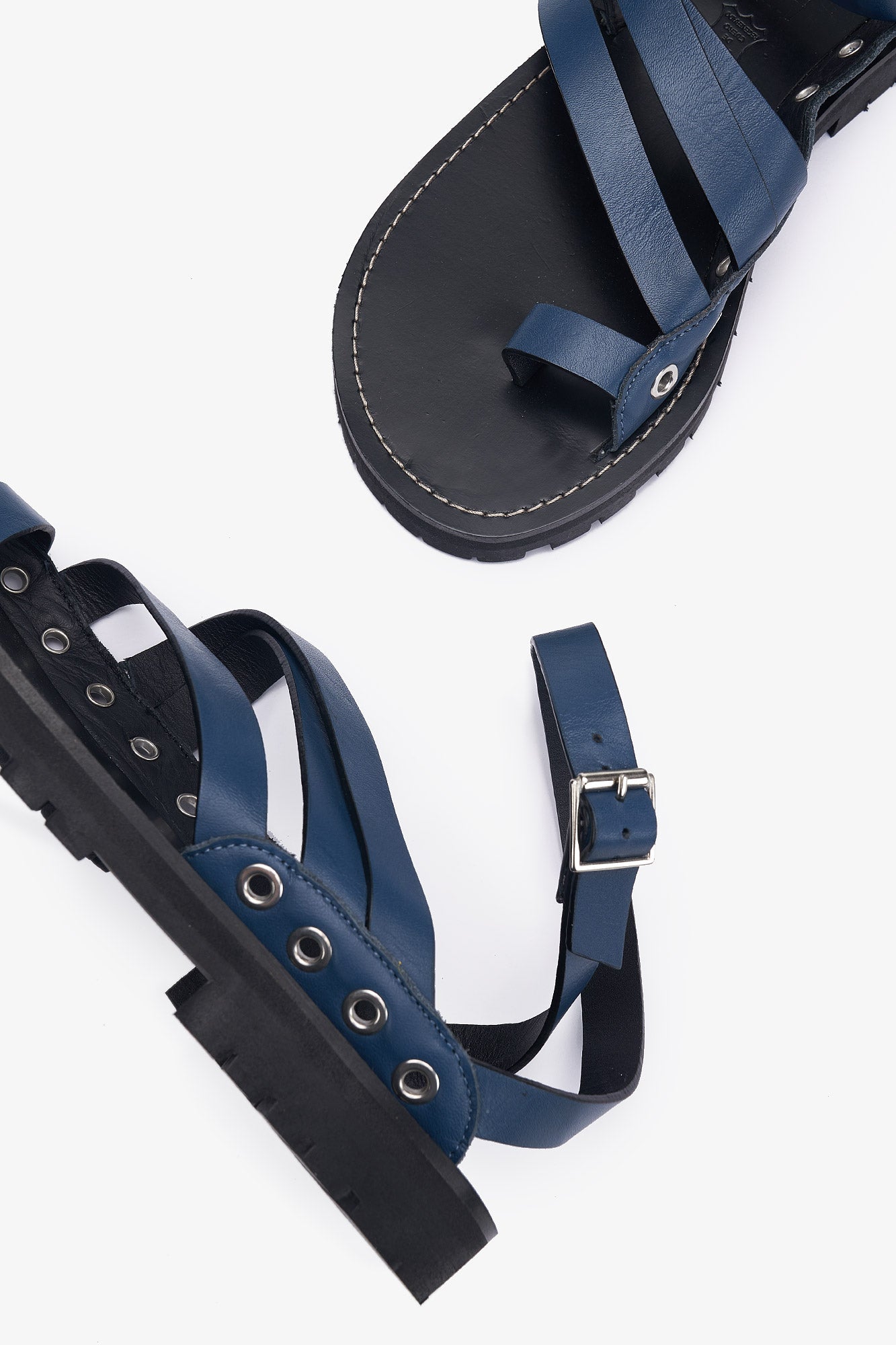 MONICA BLUE LEATHER SANDAL