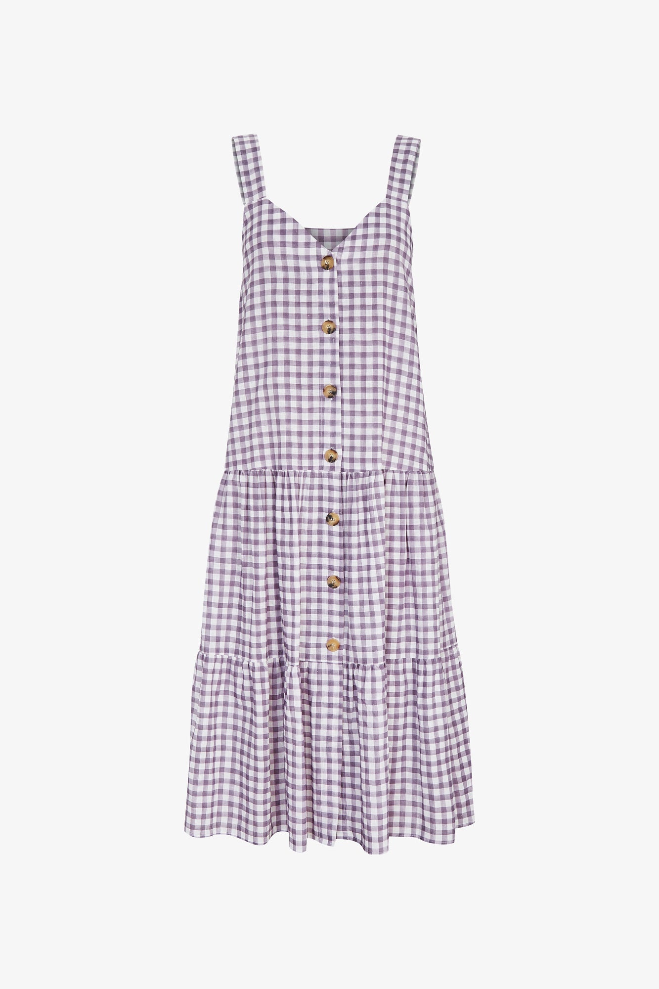 LILAC VICHY BUTTONED DRESS
