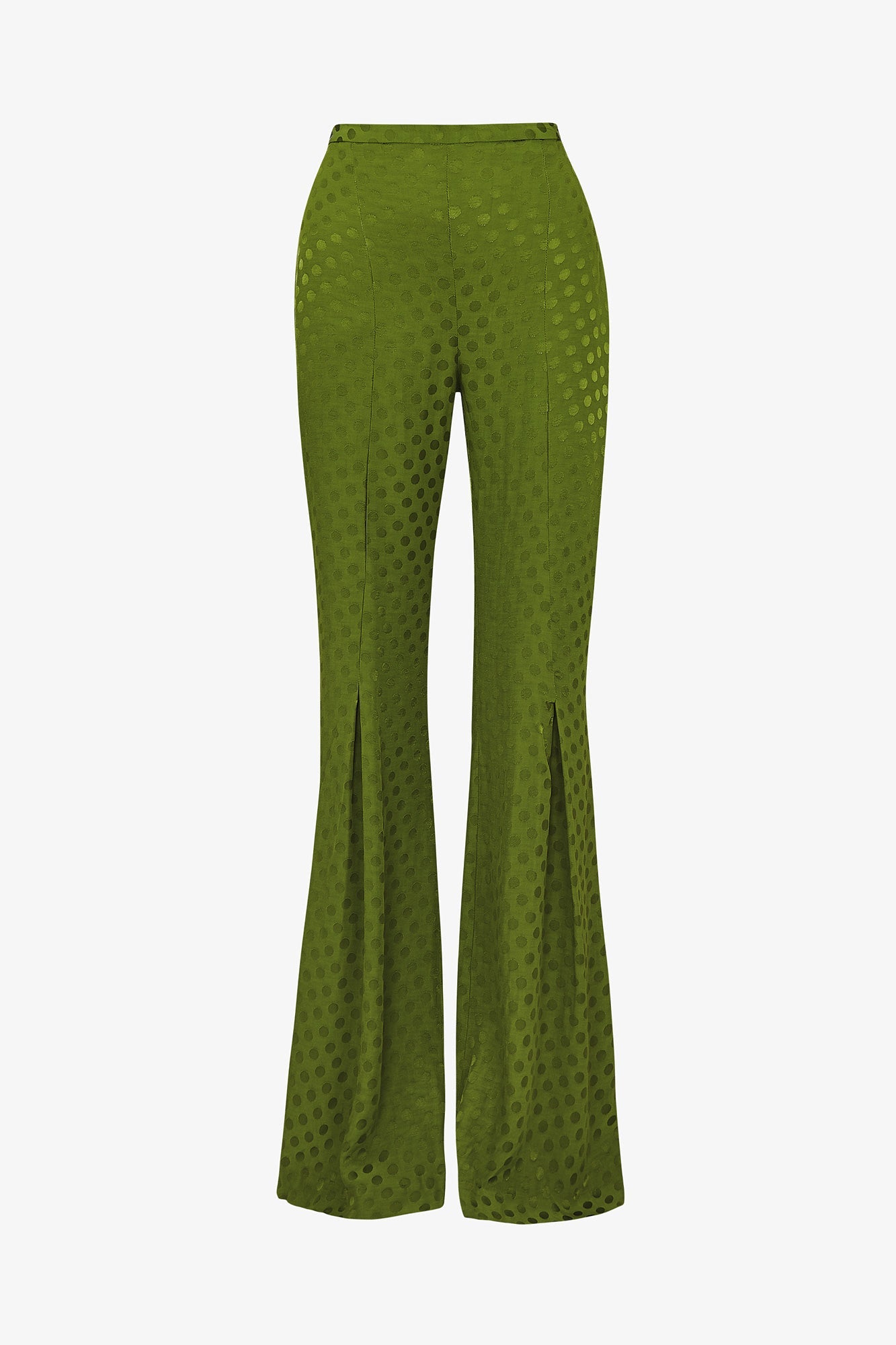 PLEATED PANTS IN OLIVE TOPO