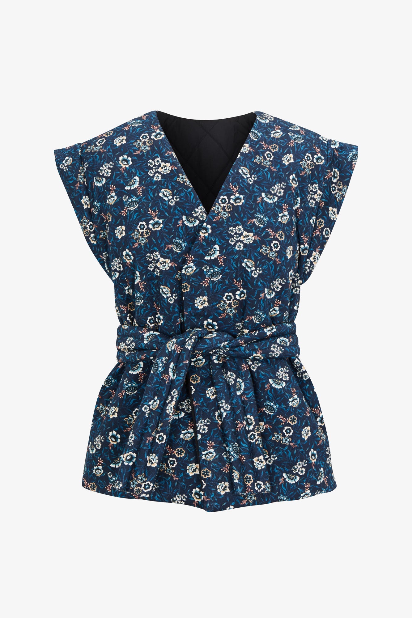 BLUE FLOWER PADDED VEST