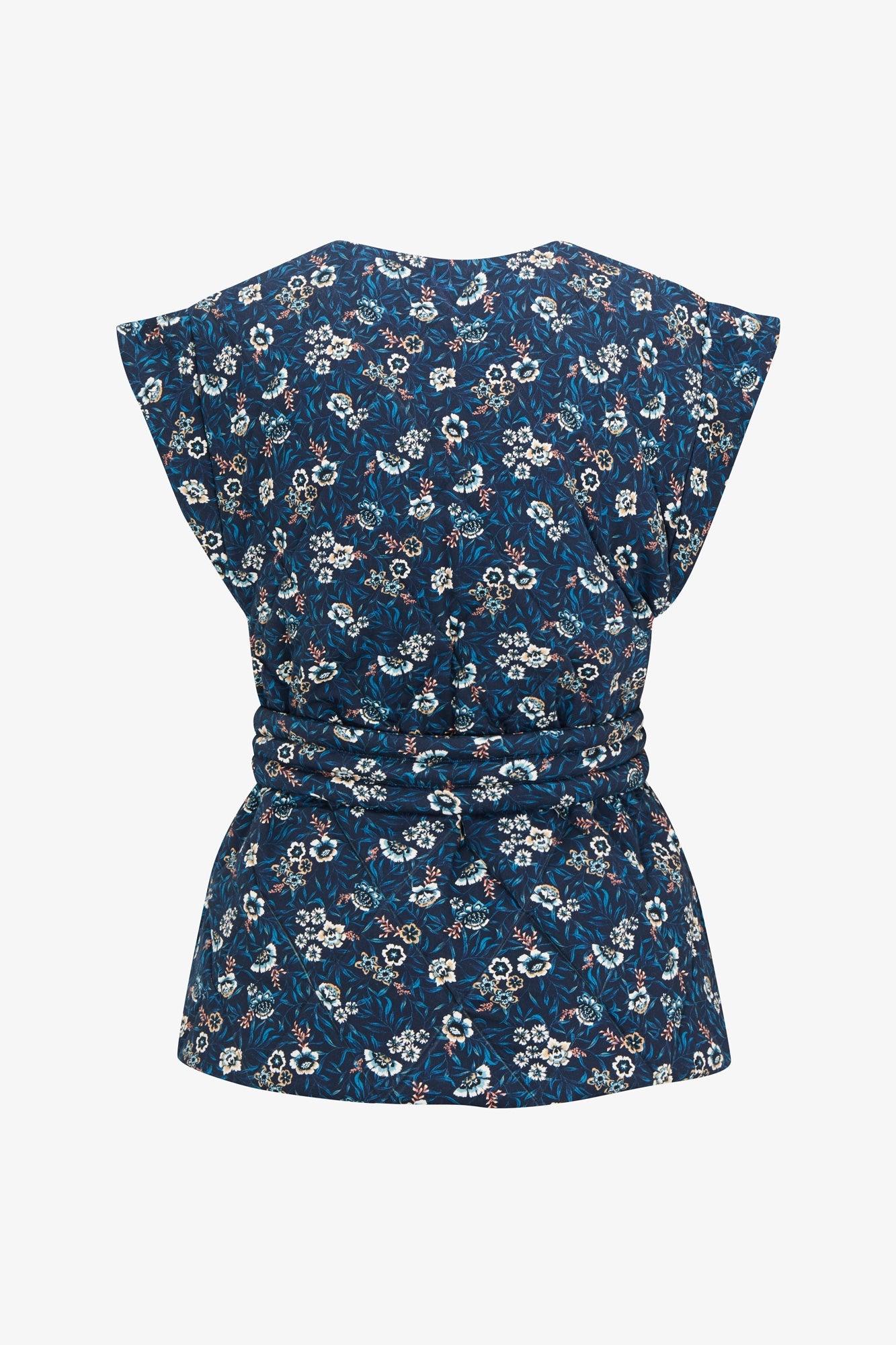 BLUE FLOWER PADDED VEST