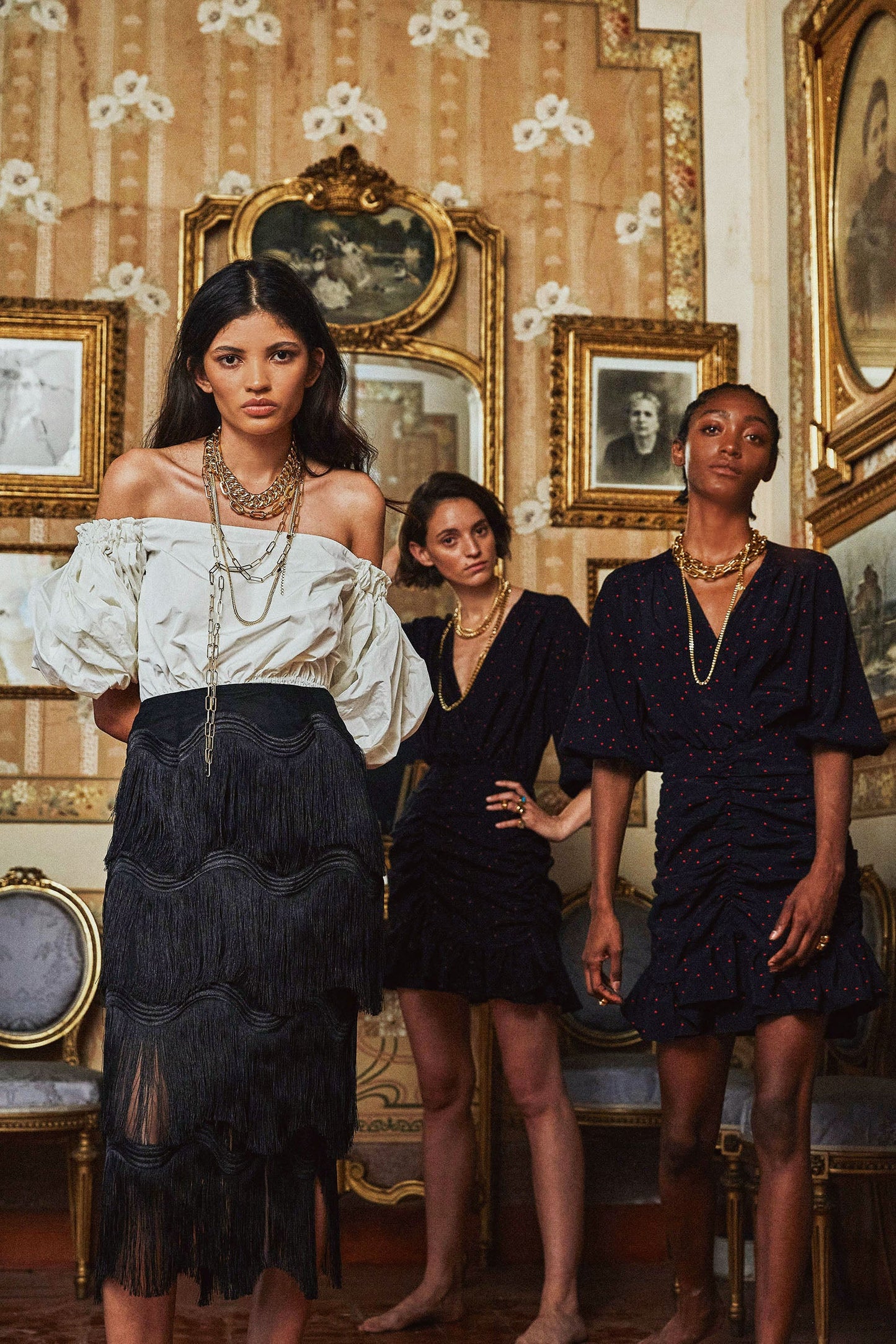 EMBROIDERED FRINGE SKIRT