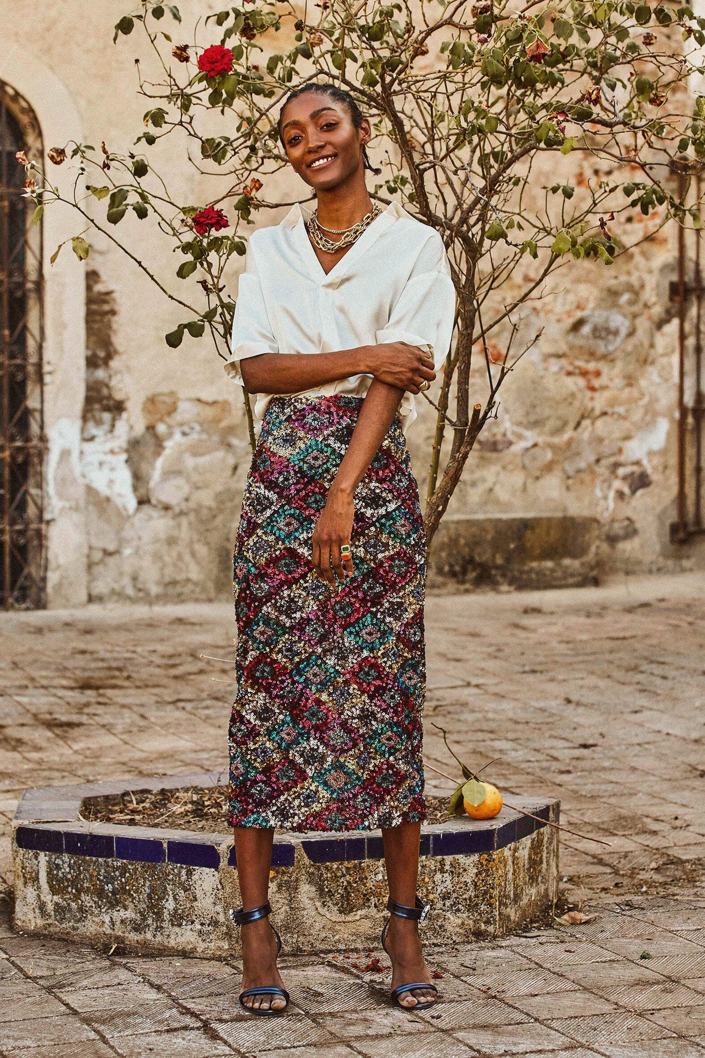 OVERSIZE SILK SATIN TOP