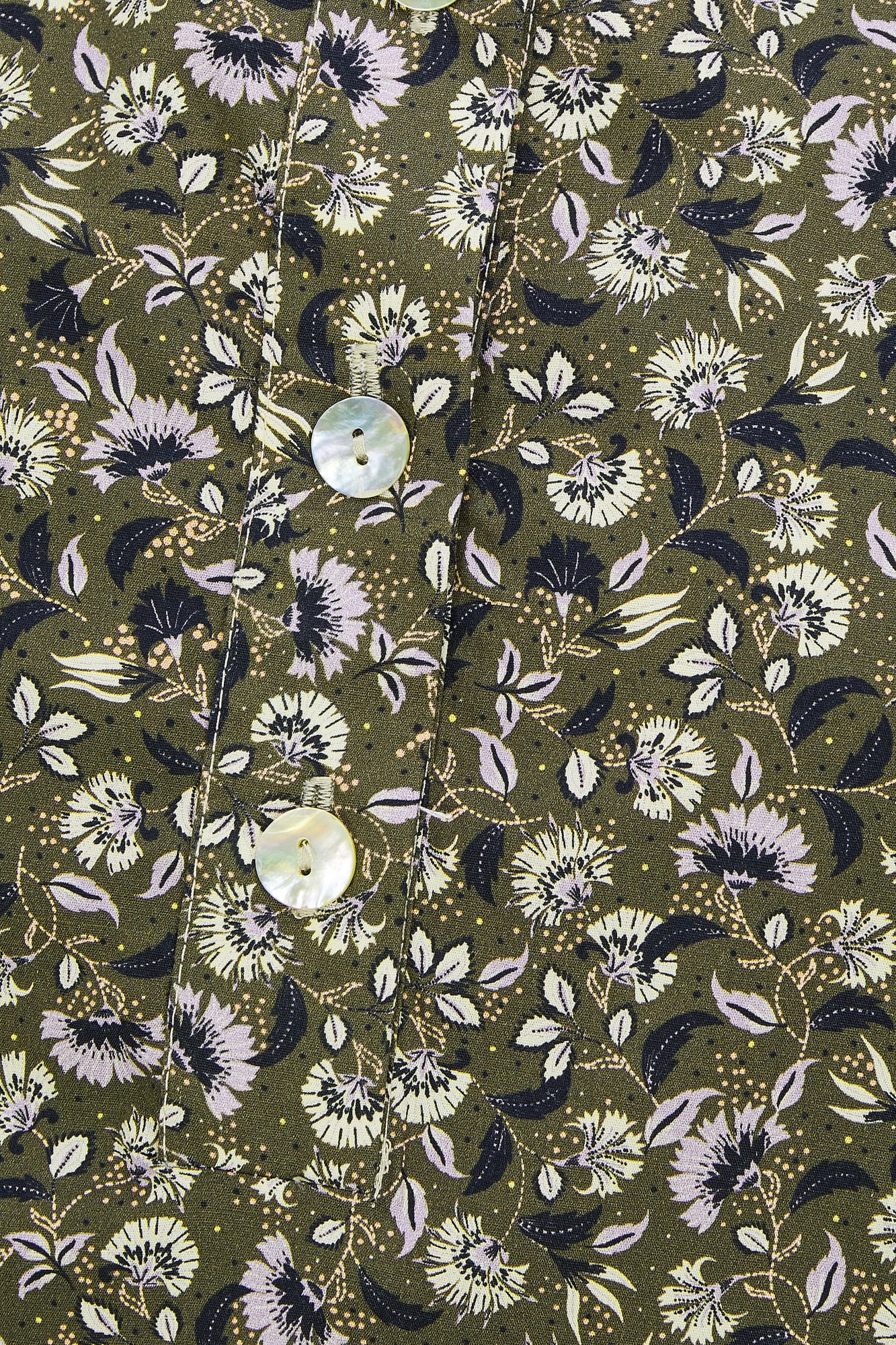 KHAKI FLOWER CAPRI SHIRT