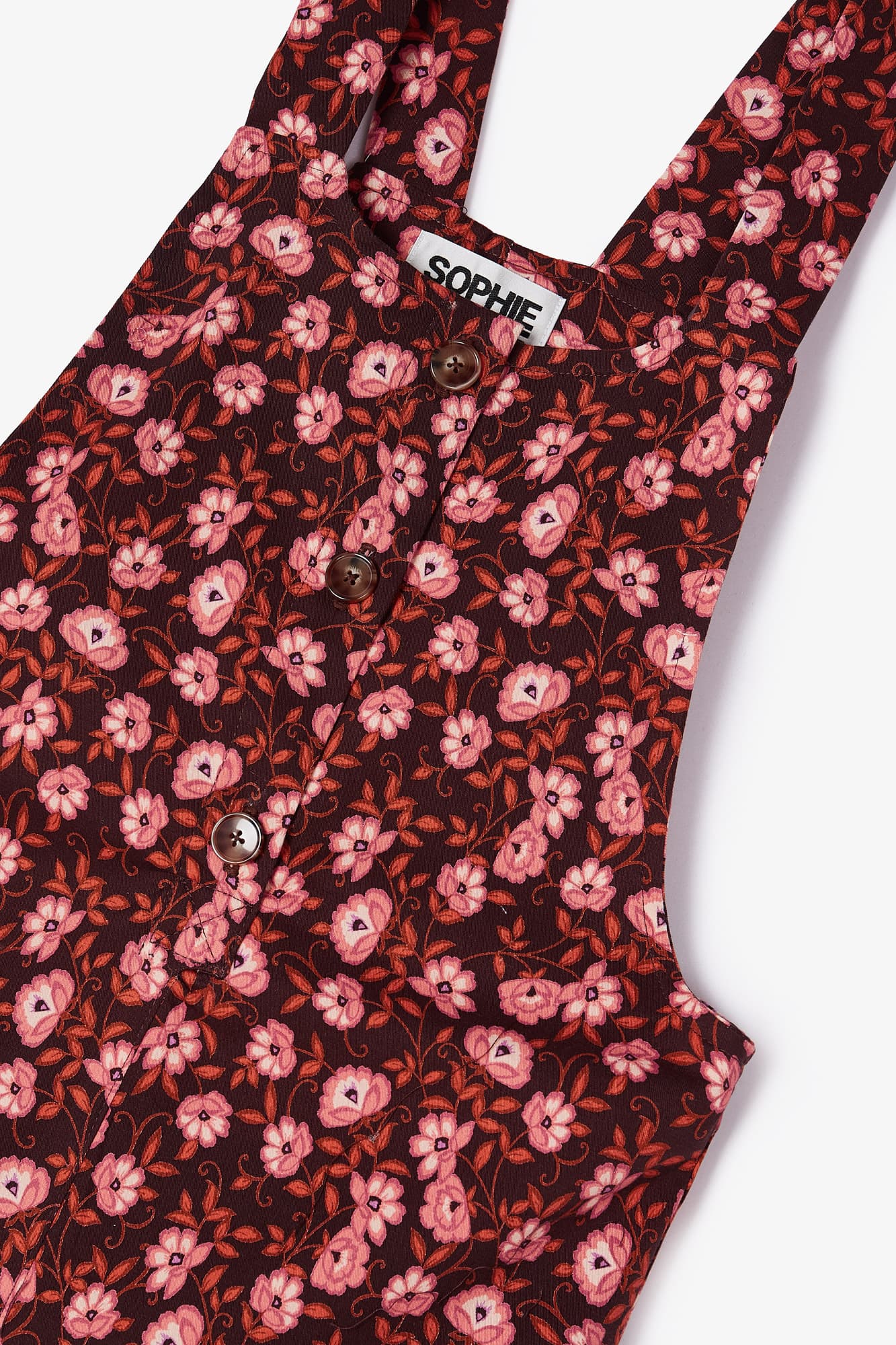 CORAL BROWN FLOWER DOVE OVERALL