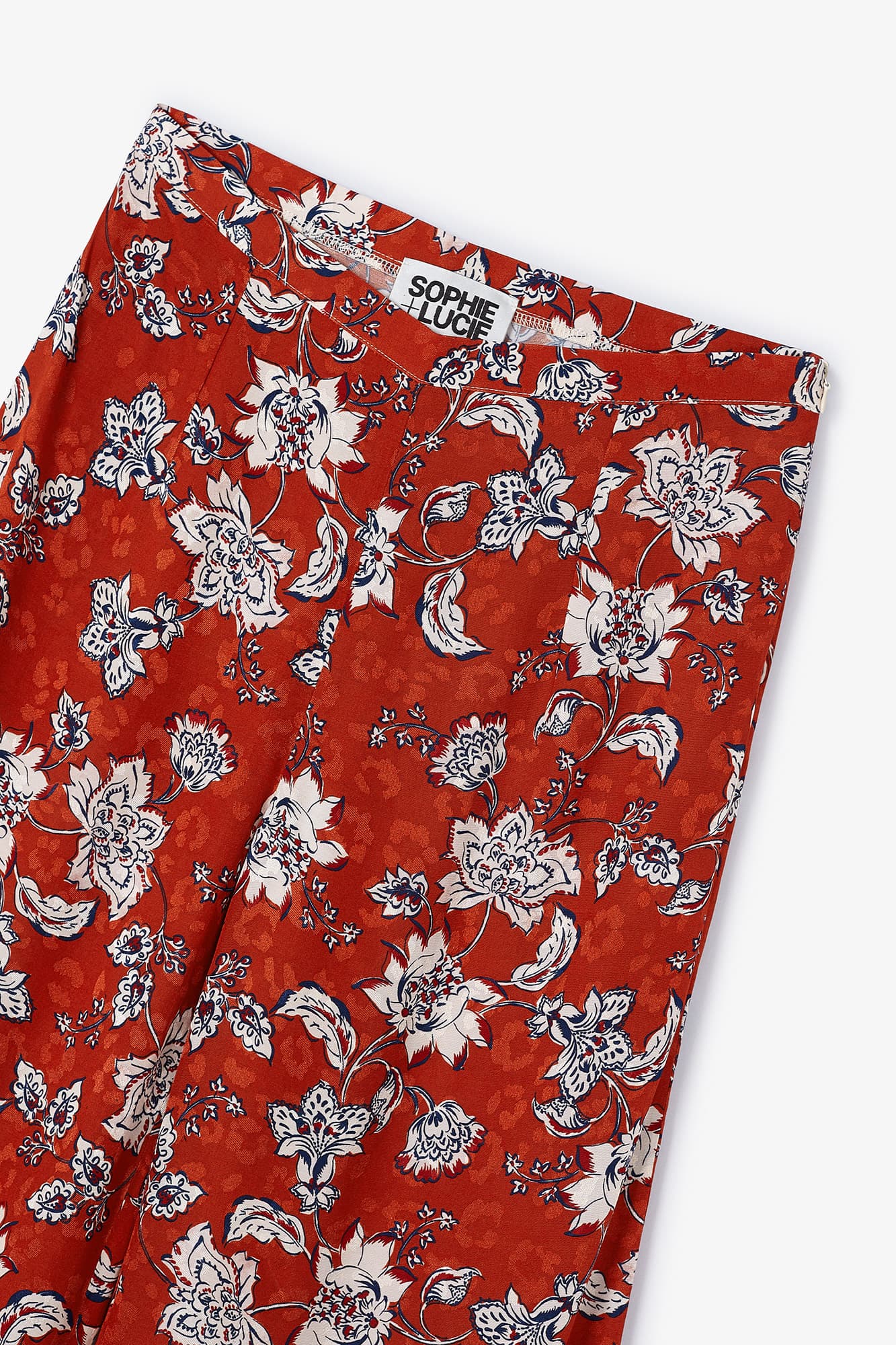 WIDE PANTS WITH ROOF FLOWER