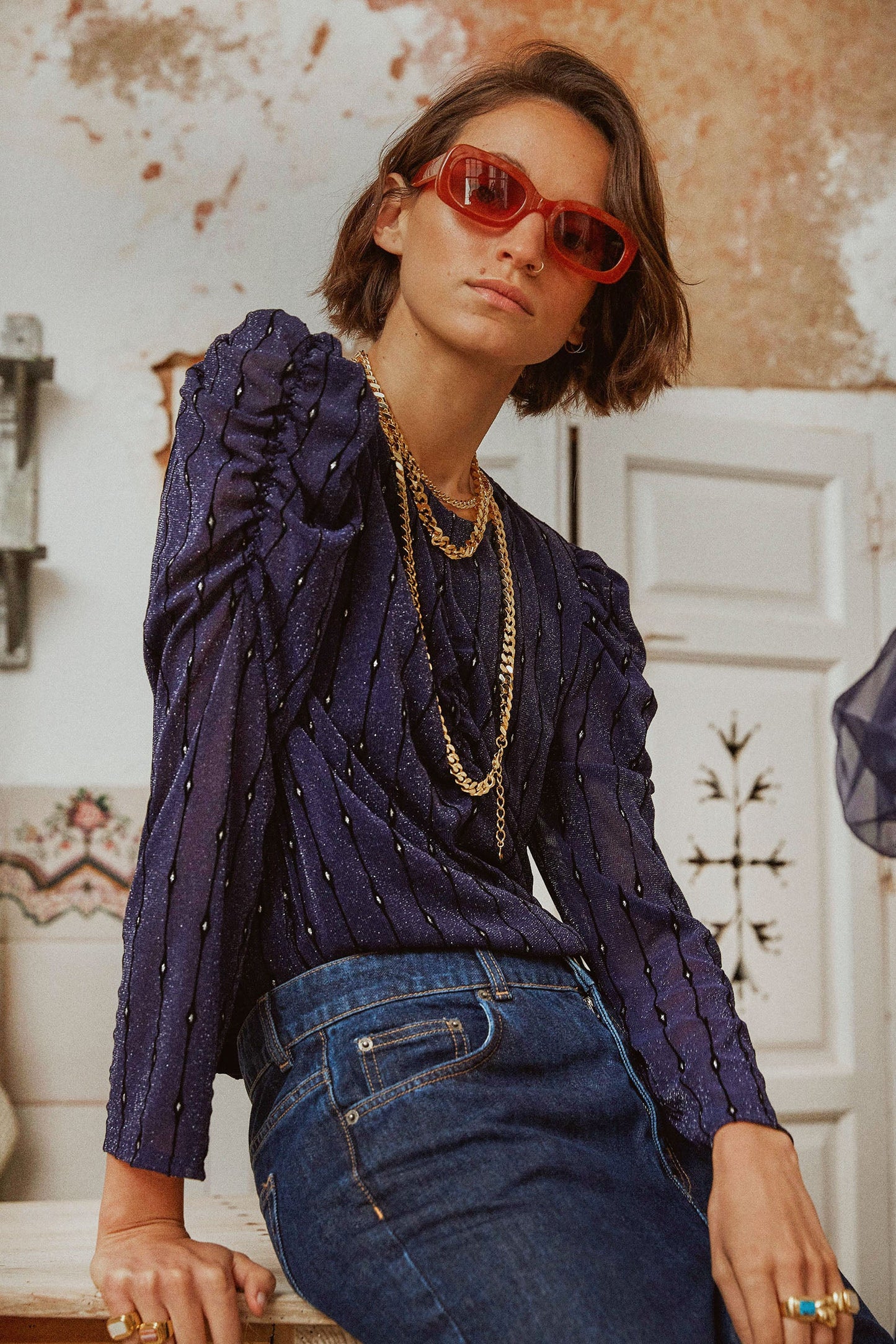 TOP MIRROR GATHERS CHERRY