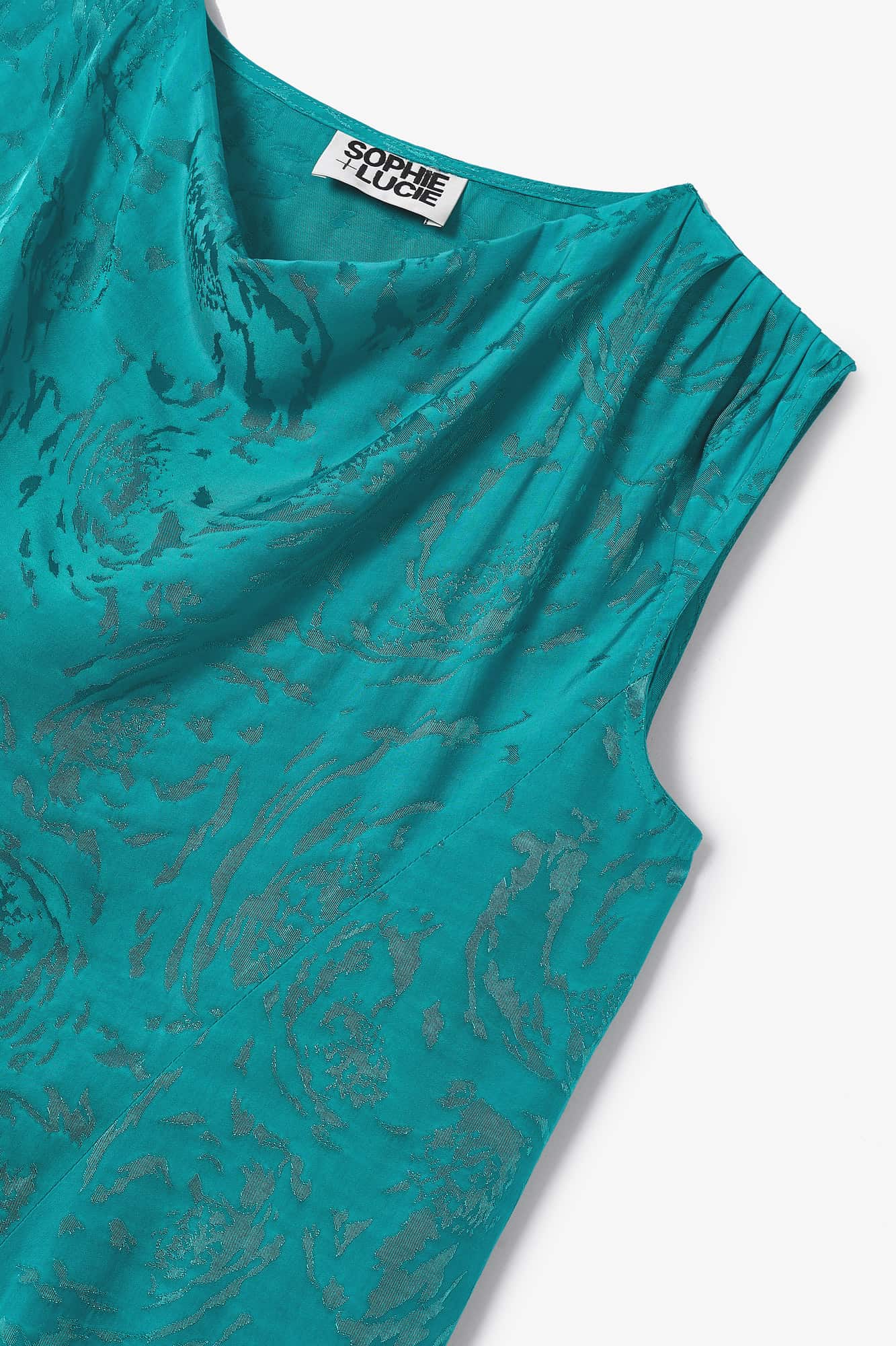 TUNIC SCARF BRANCHES TURQUOISE
