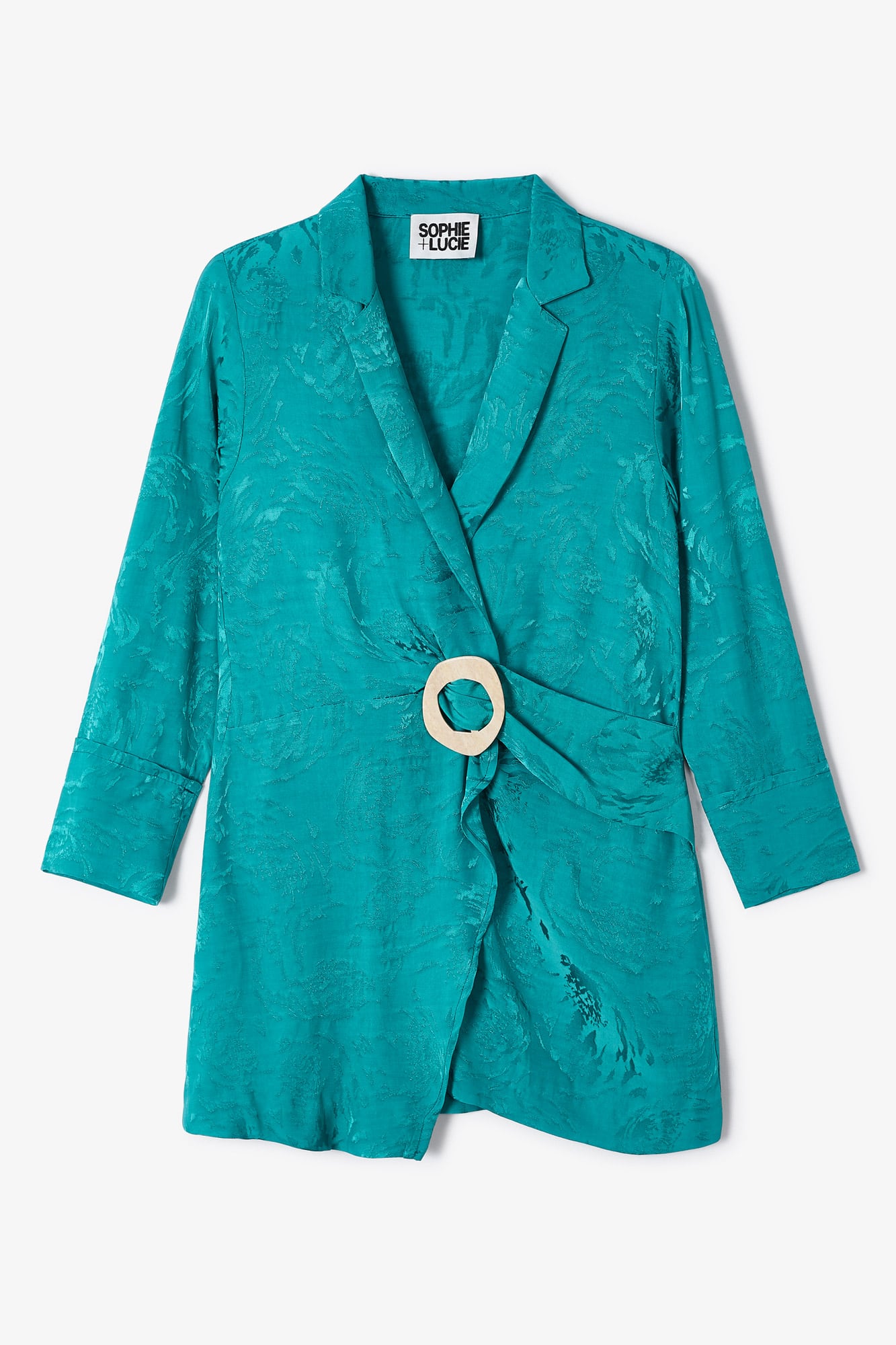 CHAQUETA BANON RAMAS TURQUESA