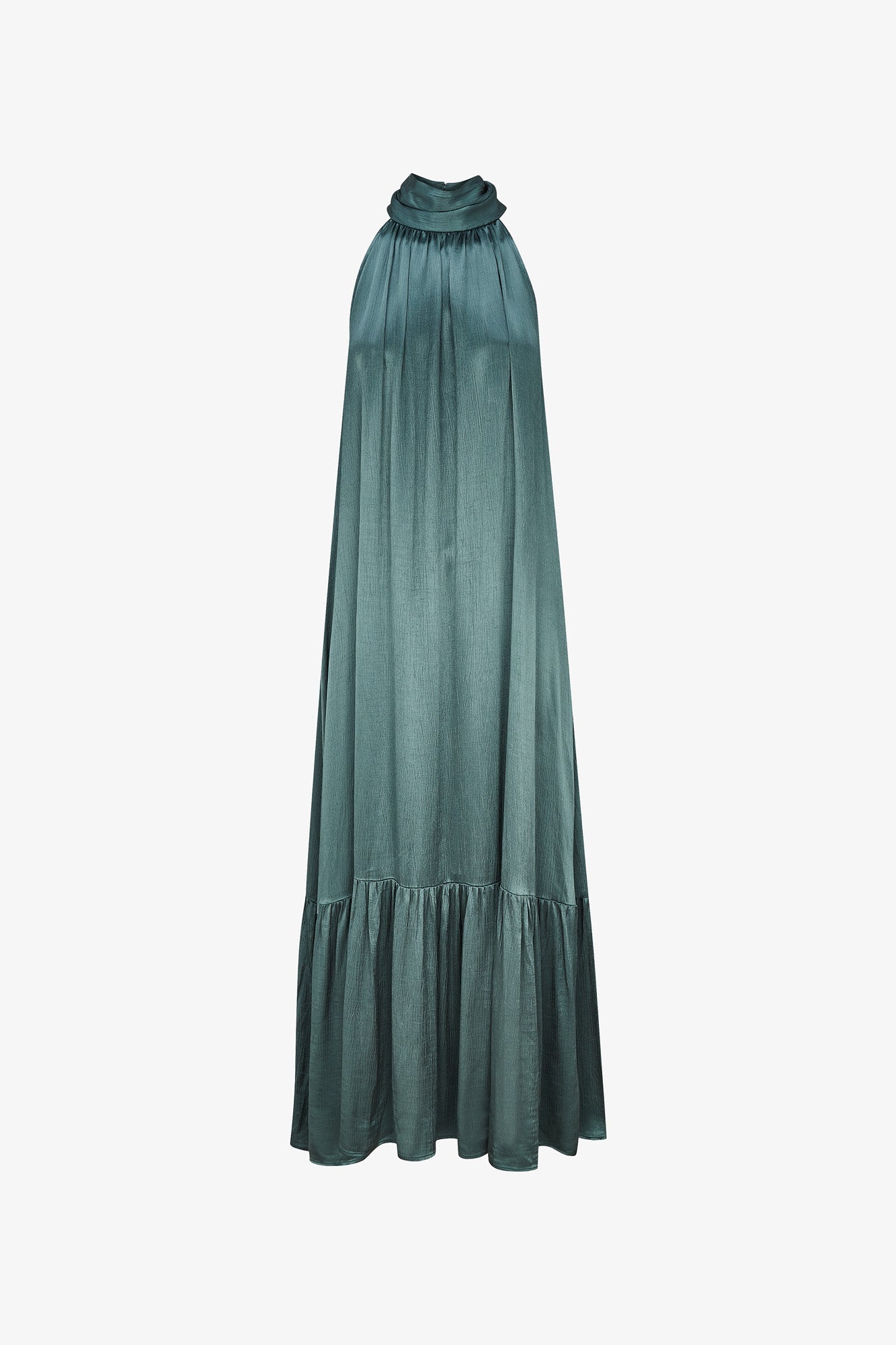 SATIN HALTER DRESS