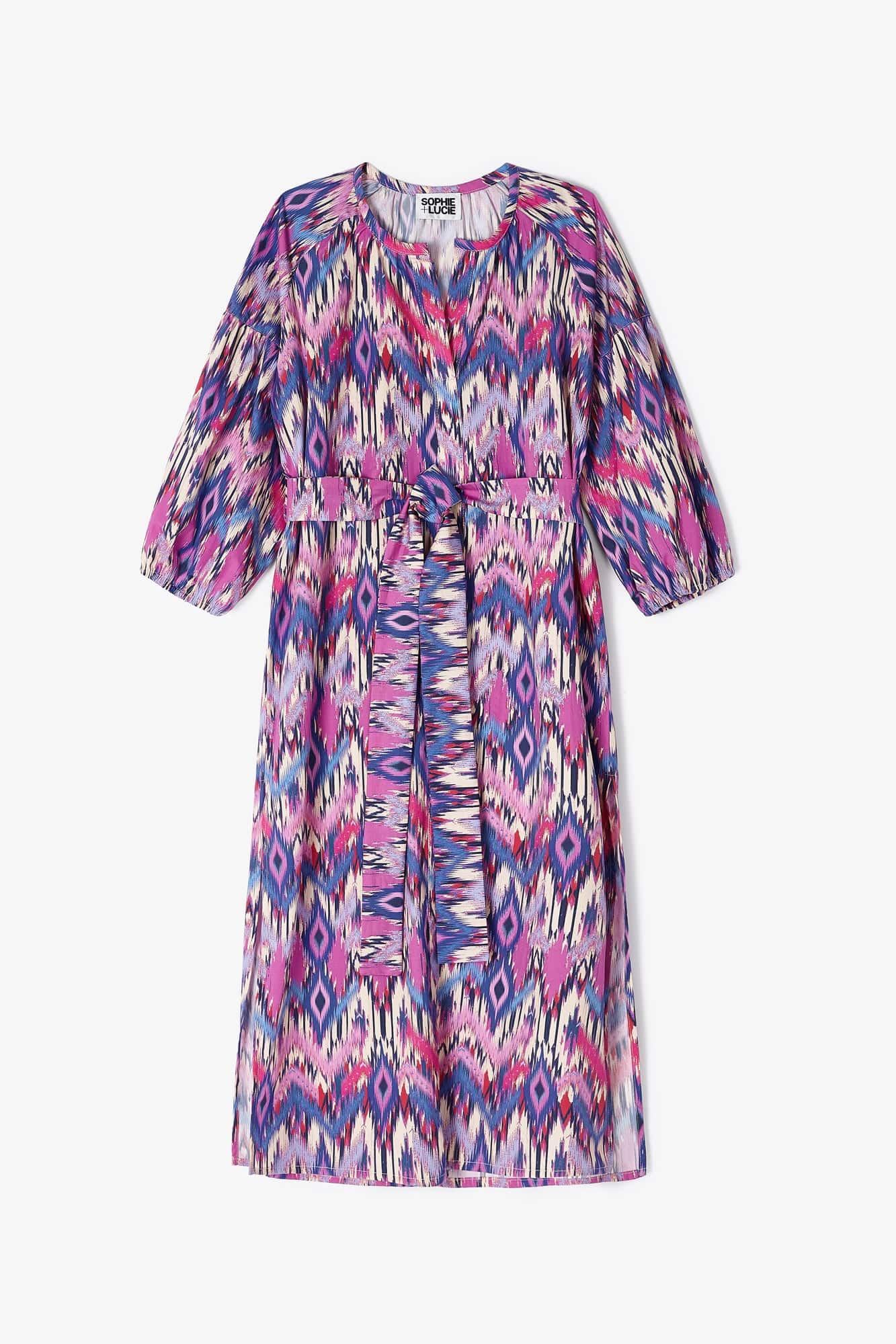 BLACK IKAT FUCHSIA TUNIC