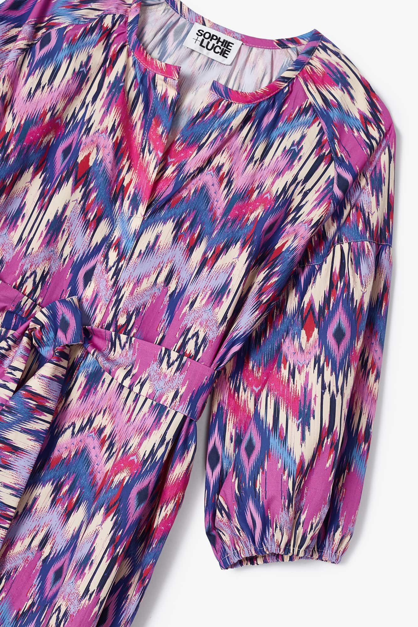 BLACK IKAT FUCHSIA TUNIC