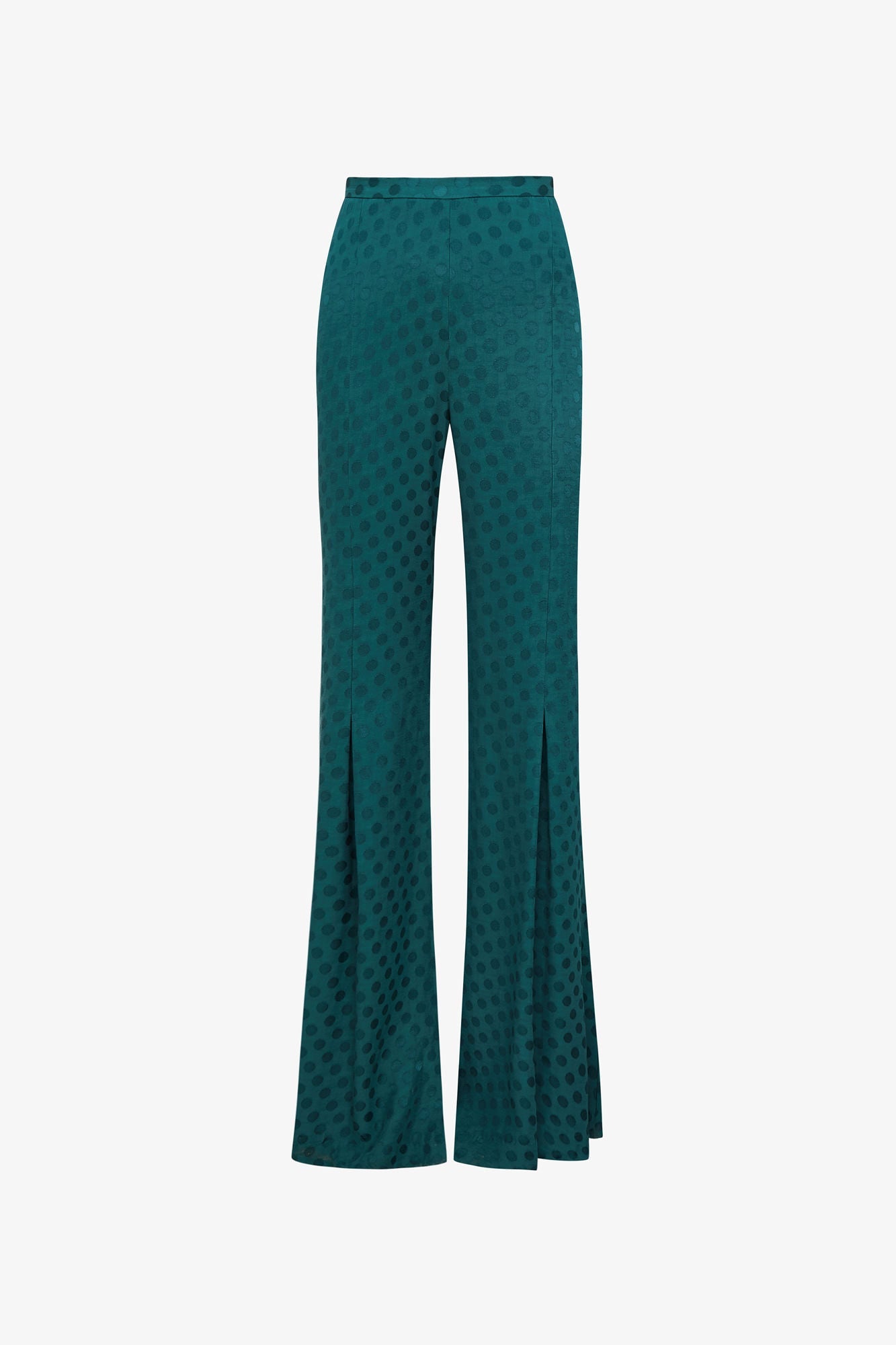 GREEN POLKA DOT PLEATED PANTS